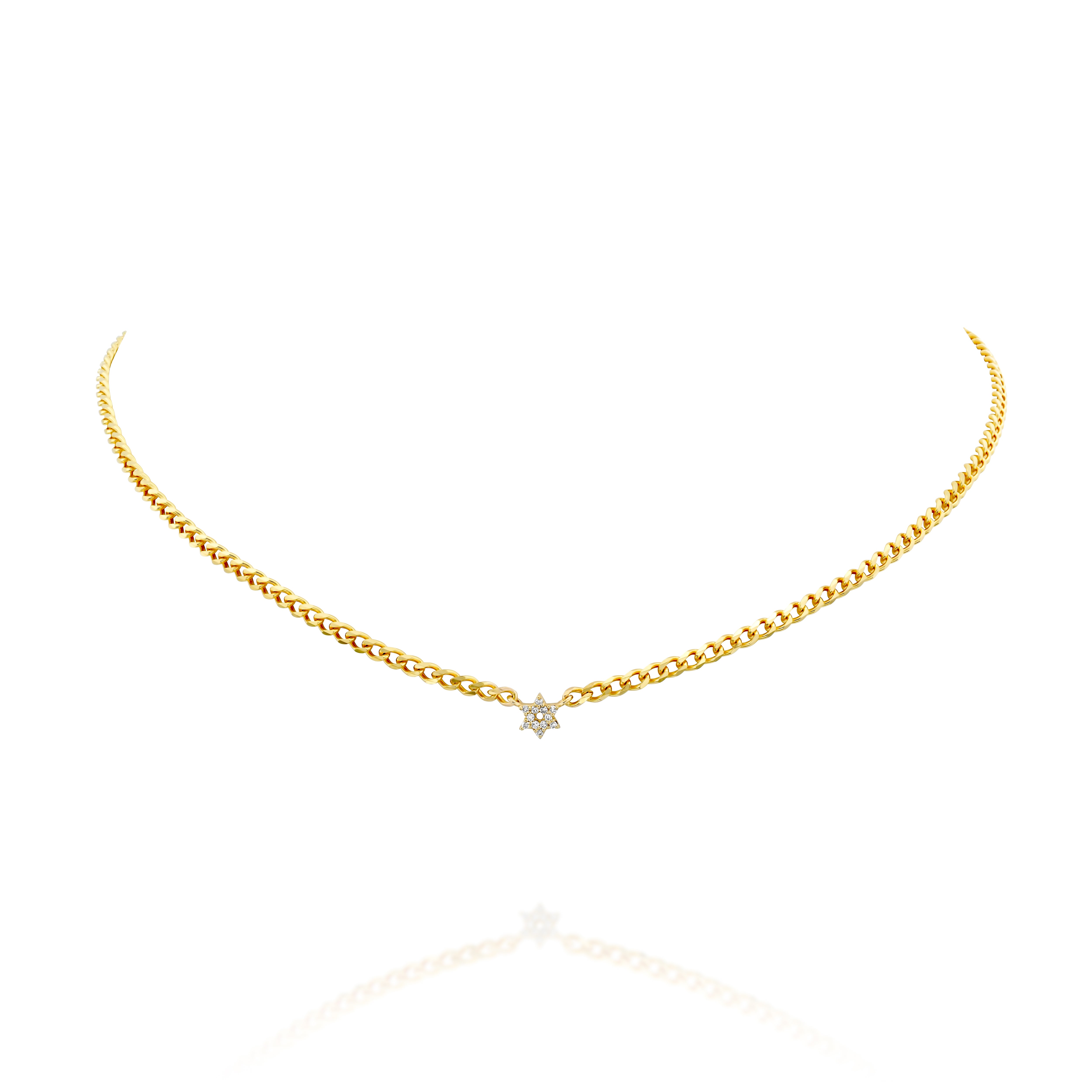 Star of David Link Chain Necklace