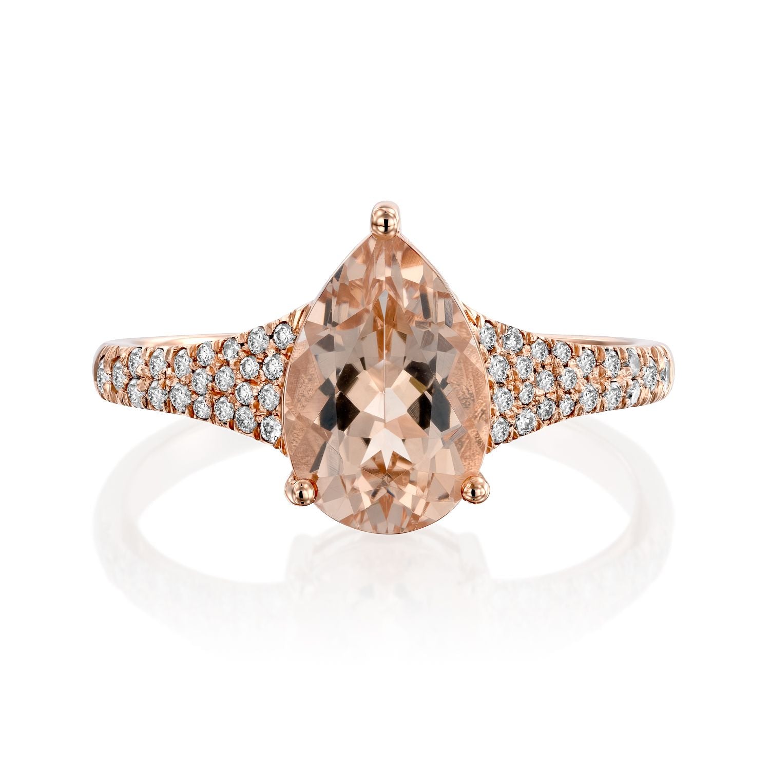 Morganite Pear Shape Diamond Ring