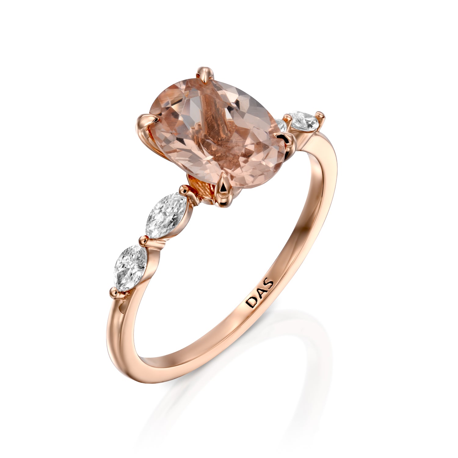 Oval Morganite Diamond Ring