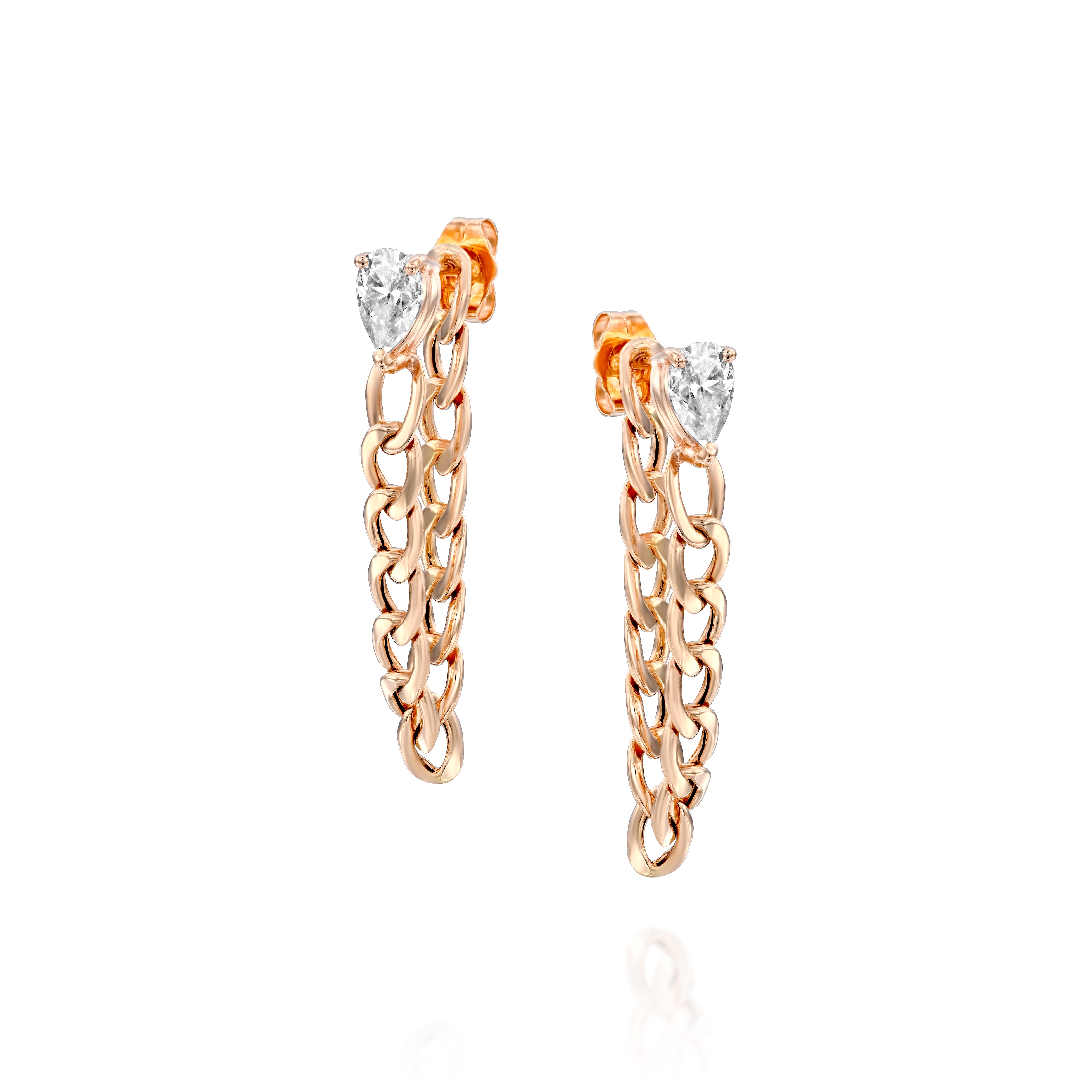 Pear Shape Diamond Earring