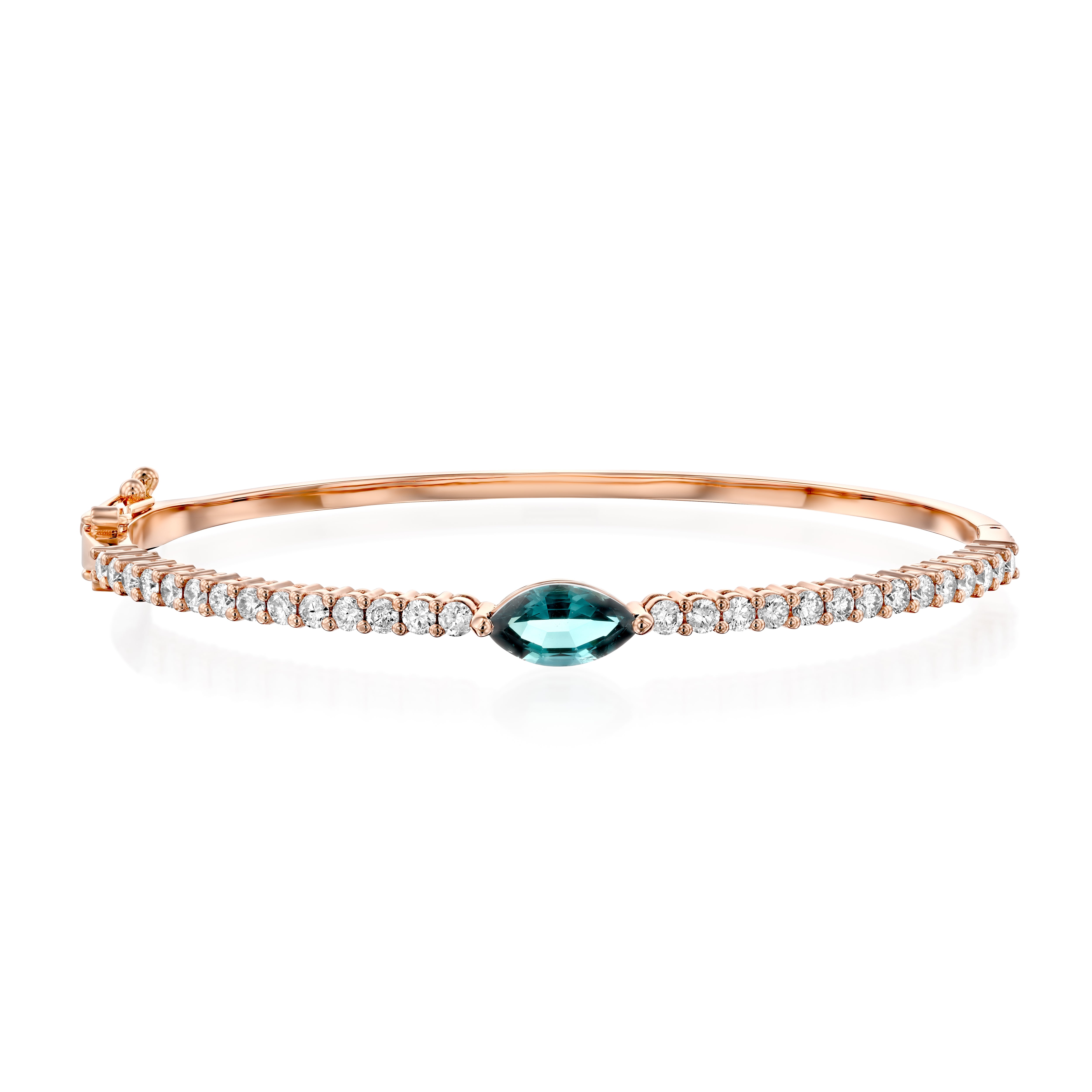 Tourmaline Marquise Diamond Bangle