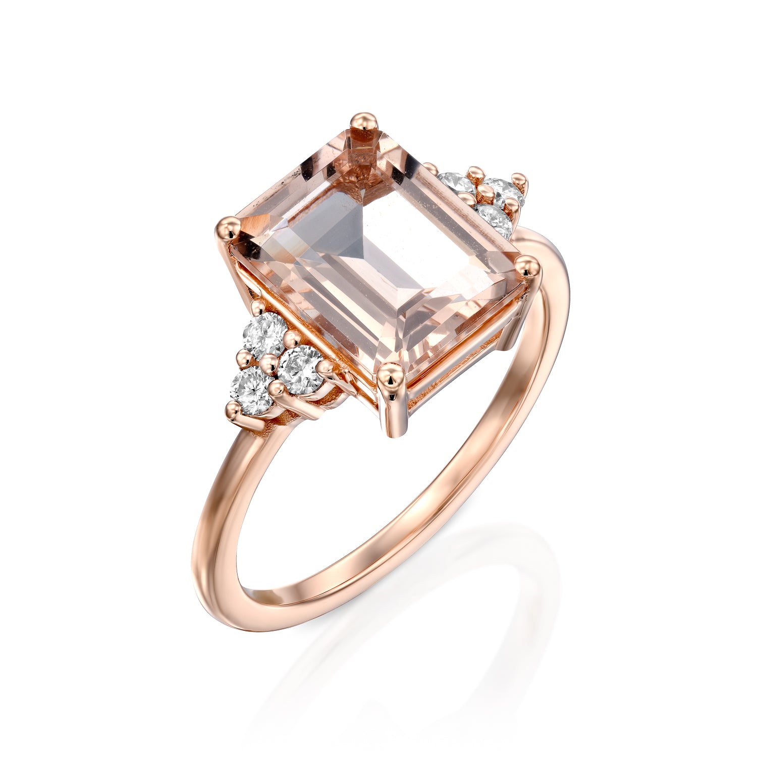 Morganite Crown Ring
