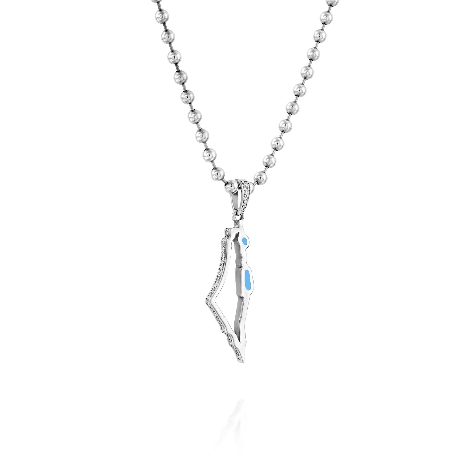 Israel Map Diamond Necklace