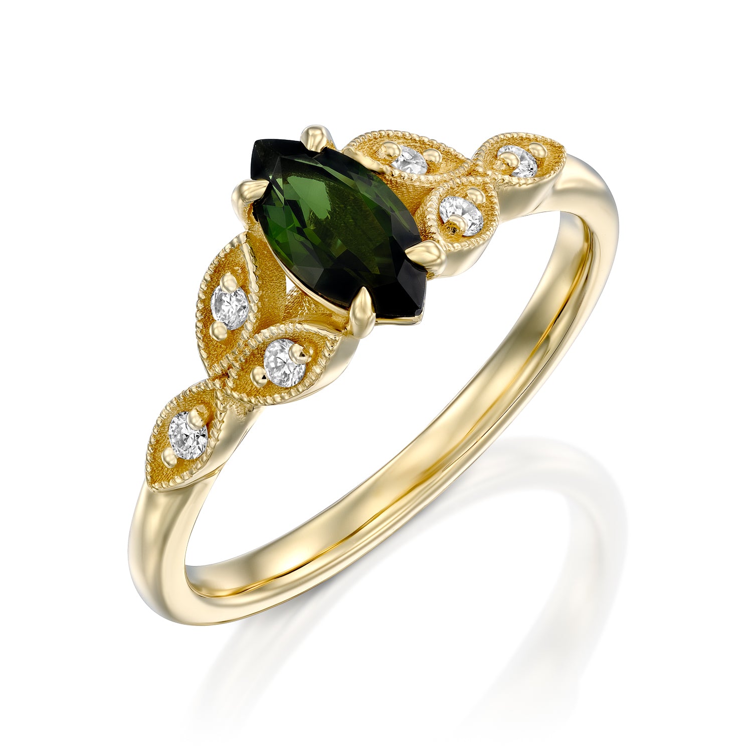 Tourmaline Leaf Ring