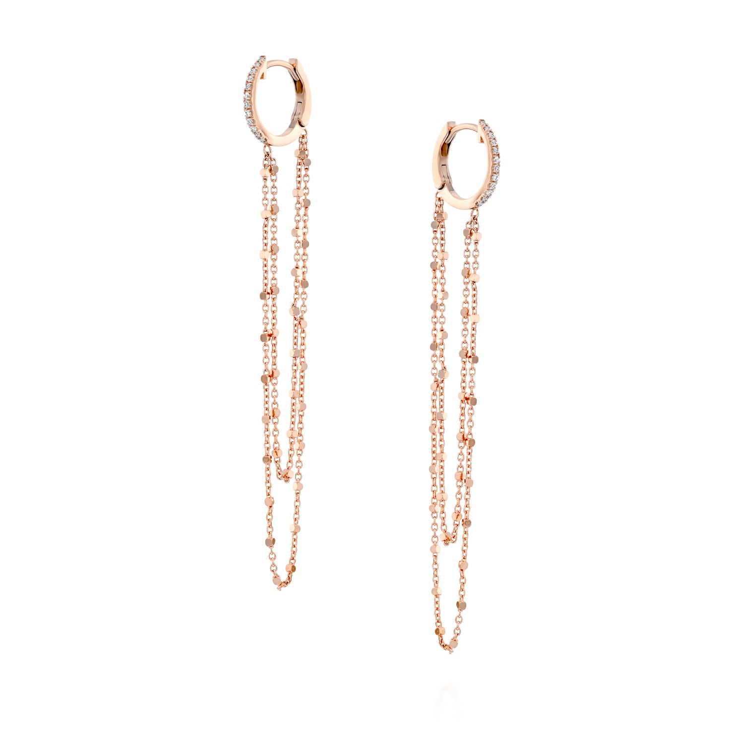 Diamond Huggie Gold Chain Earring