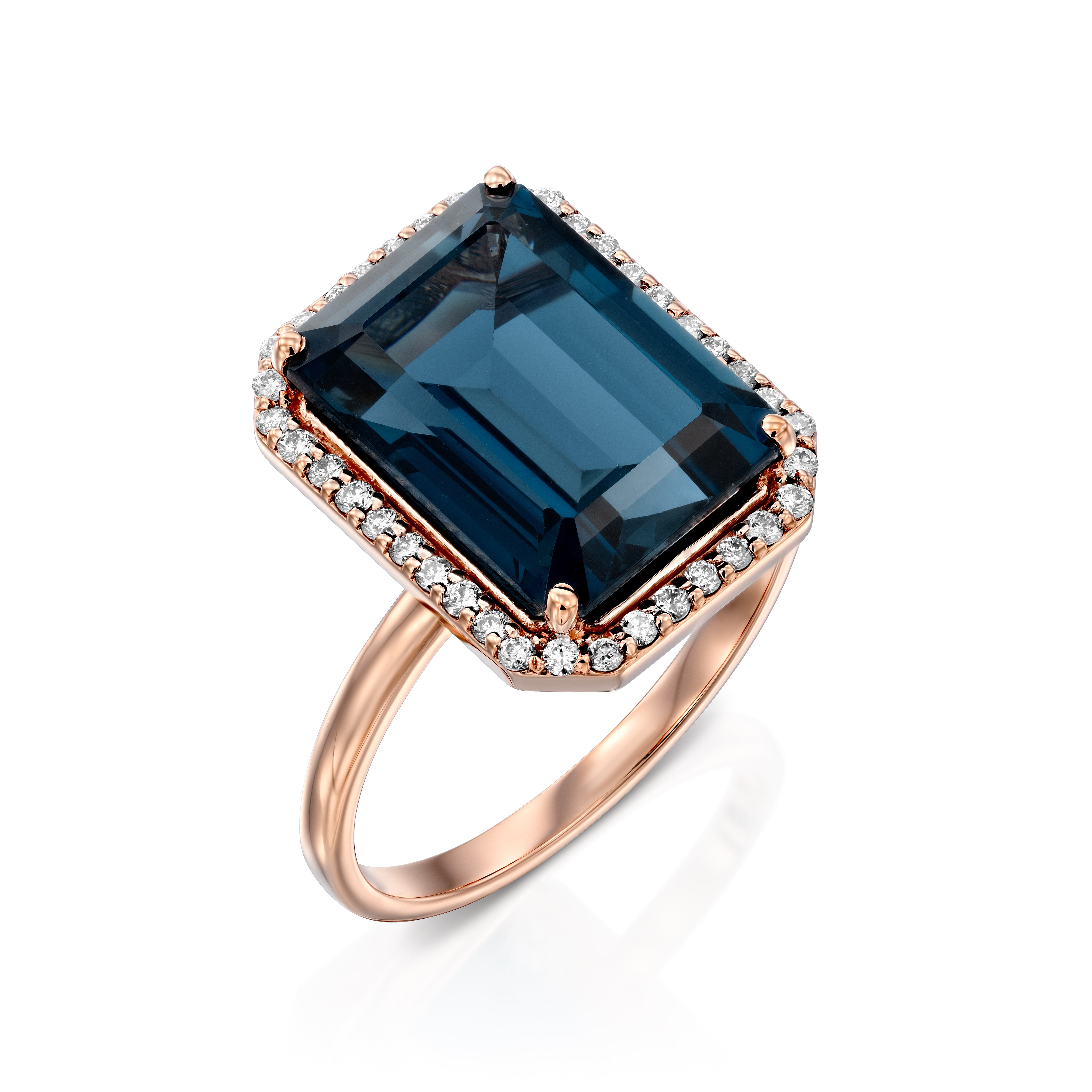 London Blue Topaz Diamond Ring