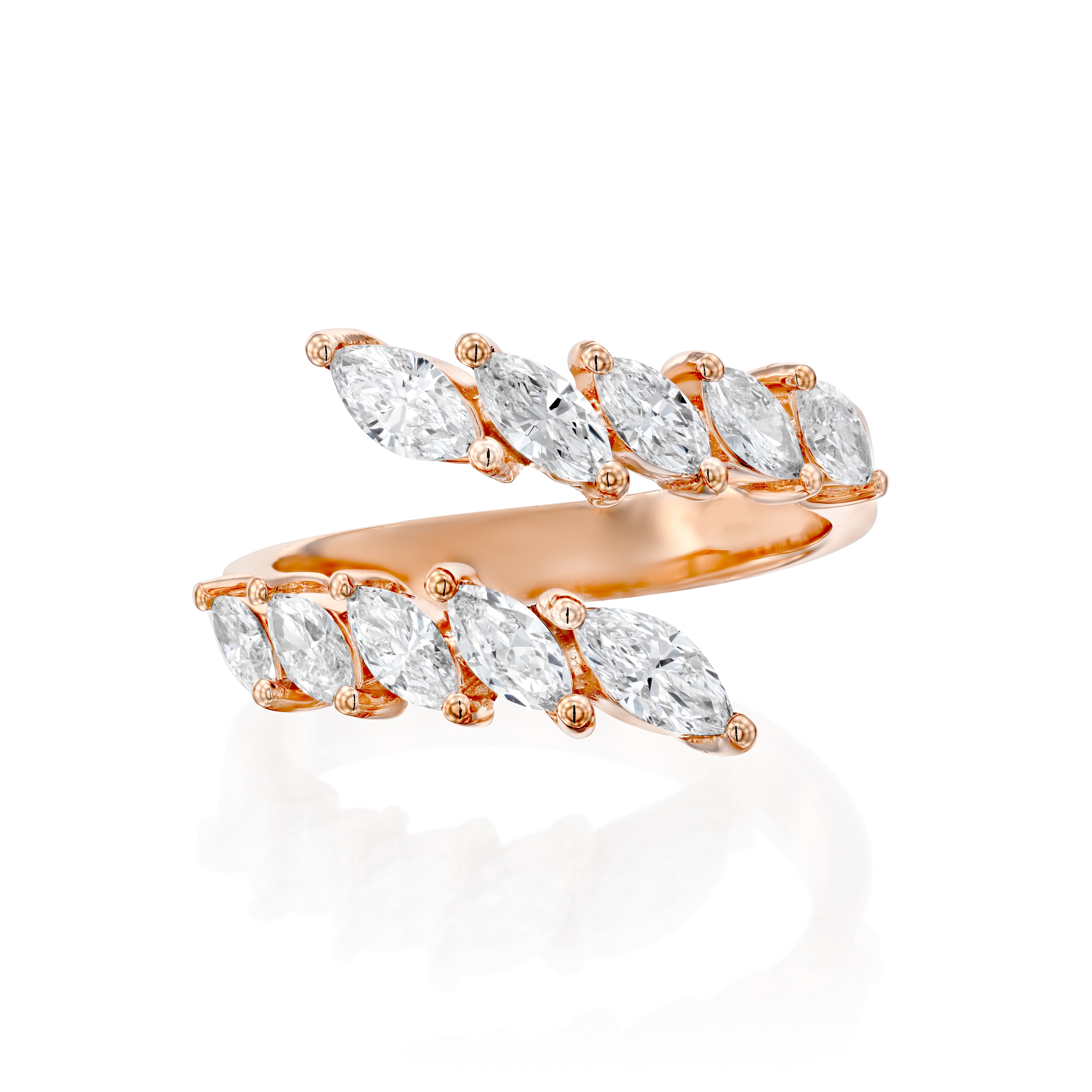 Bypass Marquise Diamond Ring