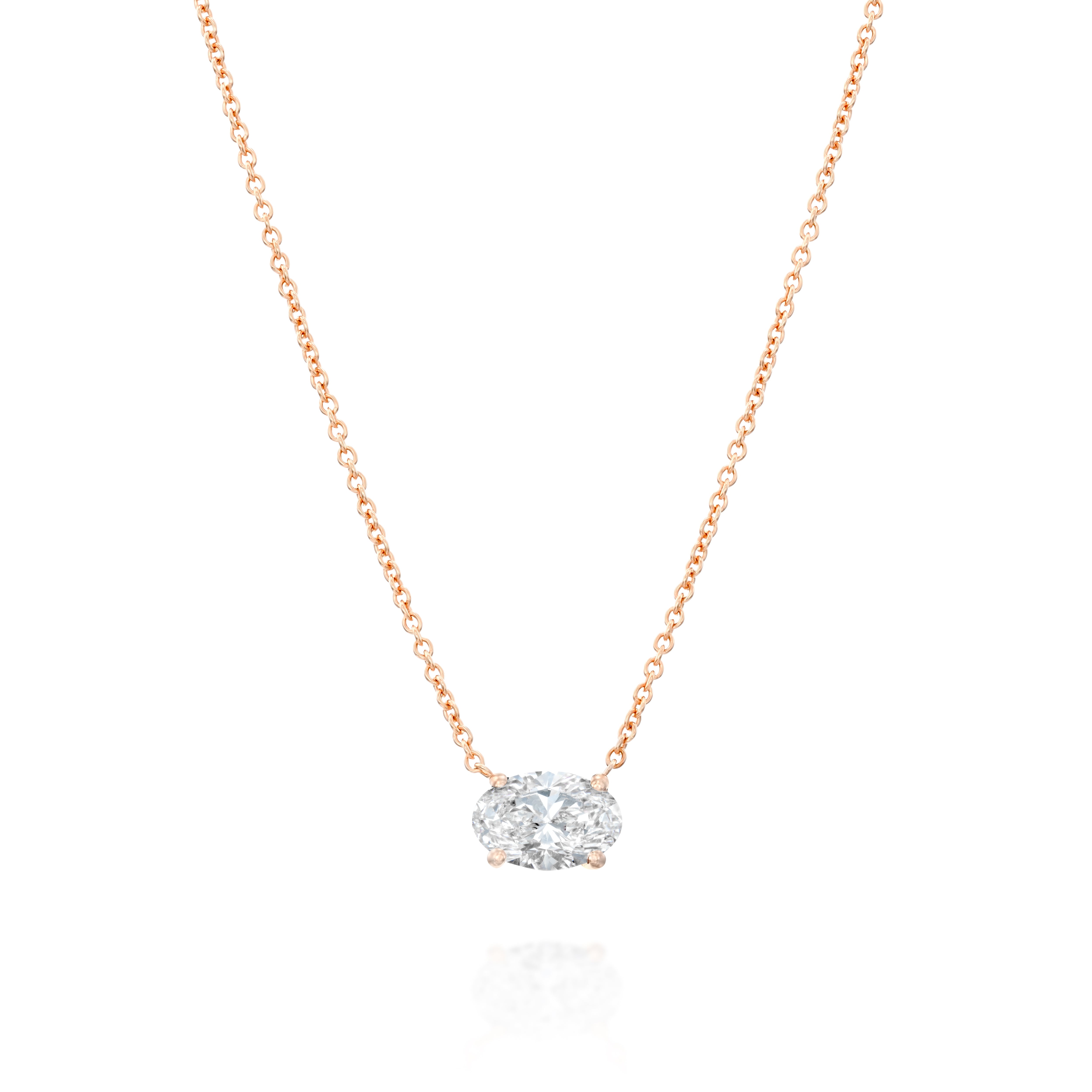 Oval Cut Diamond Necklace