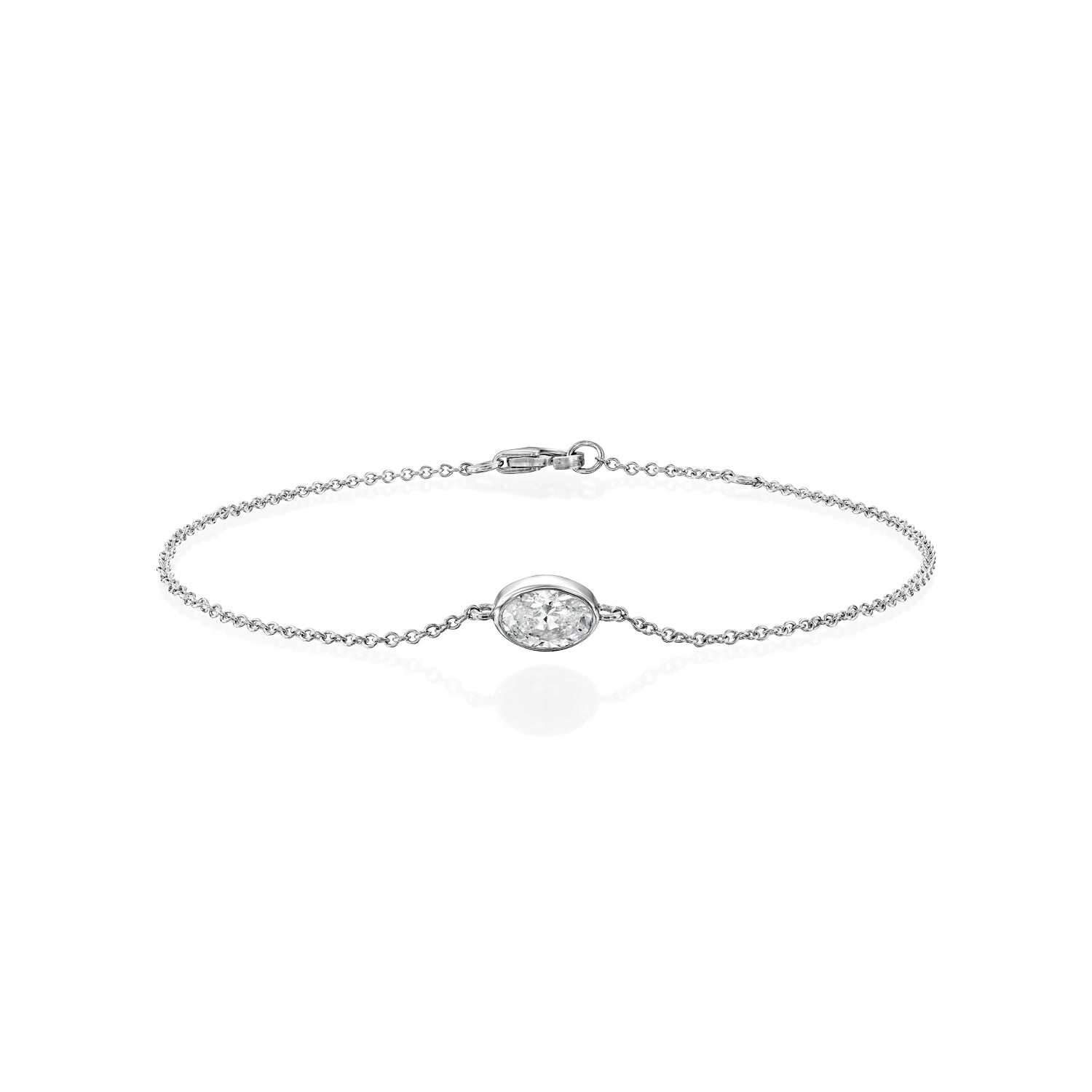 Oval Bezel Setting Diamond Bracelet