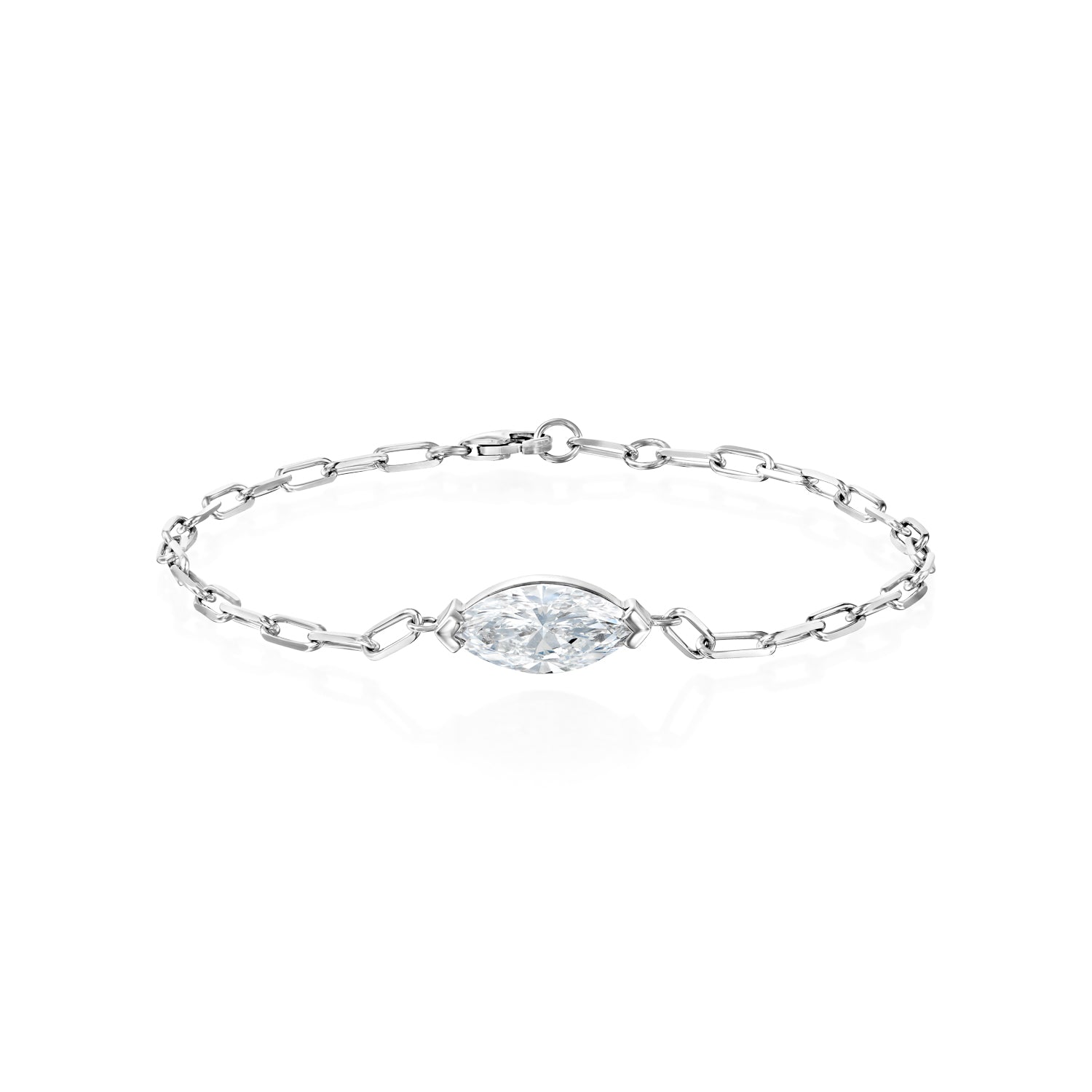 Link Chain Marquise Diamond Bracelet