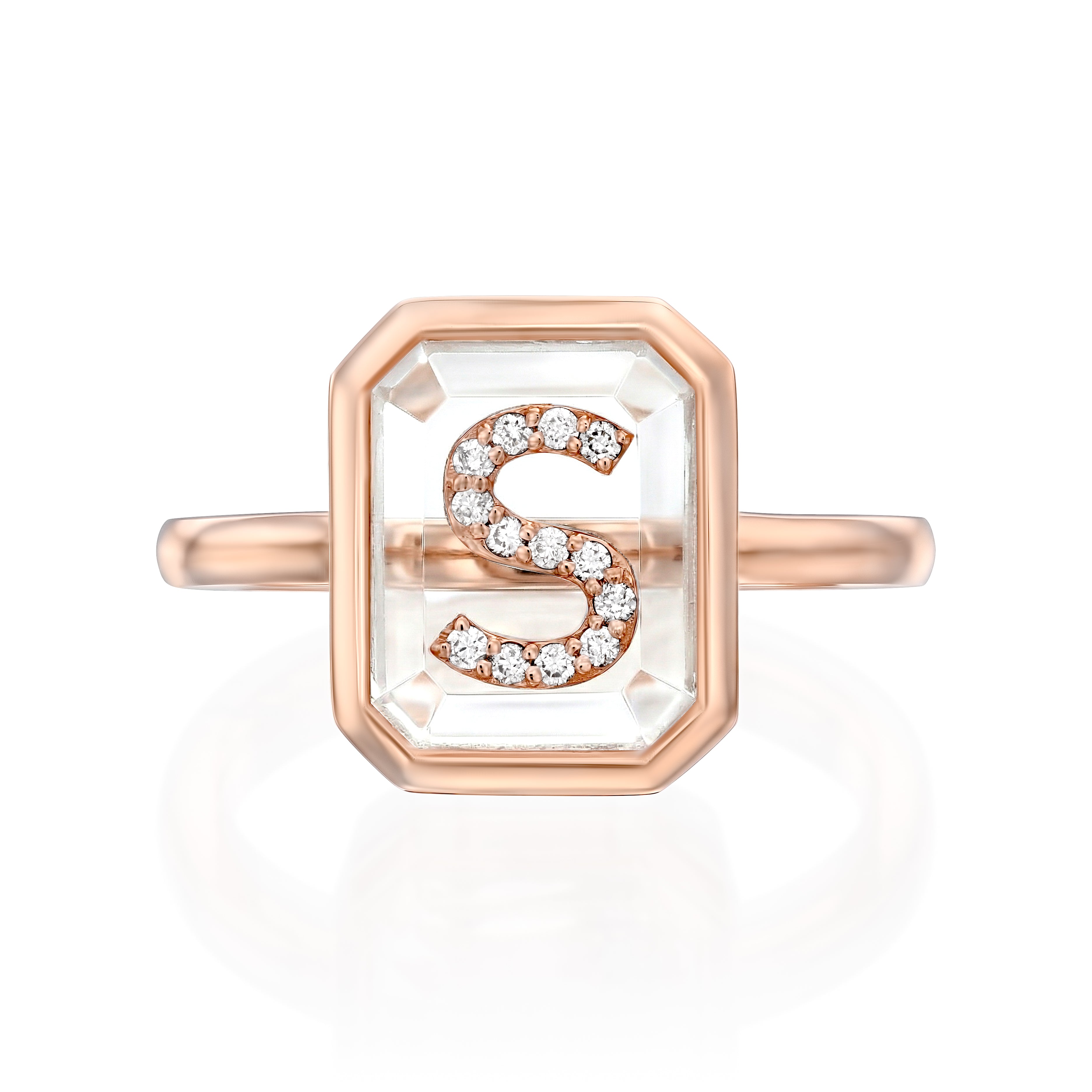 Initial Diamond Signet Ring