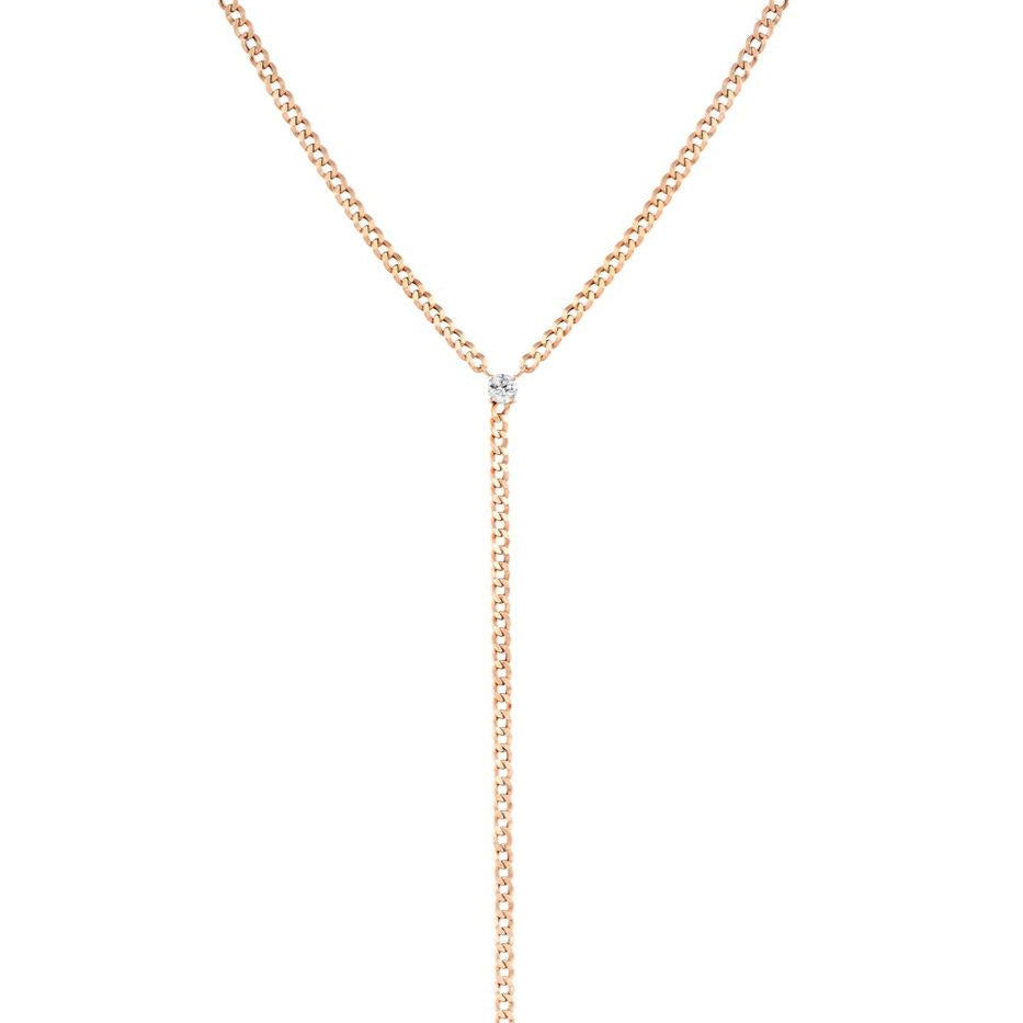 Diamond Tie Necklace Round shape