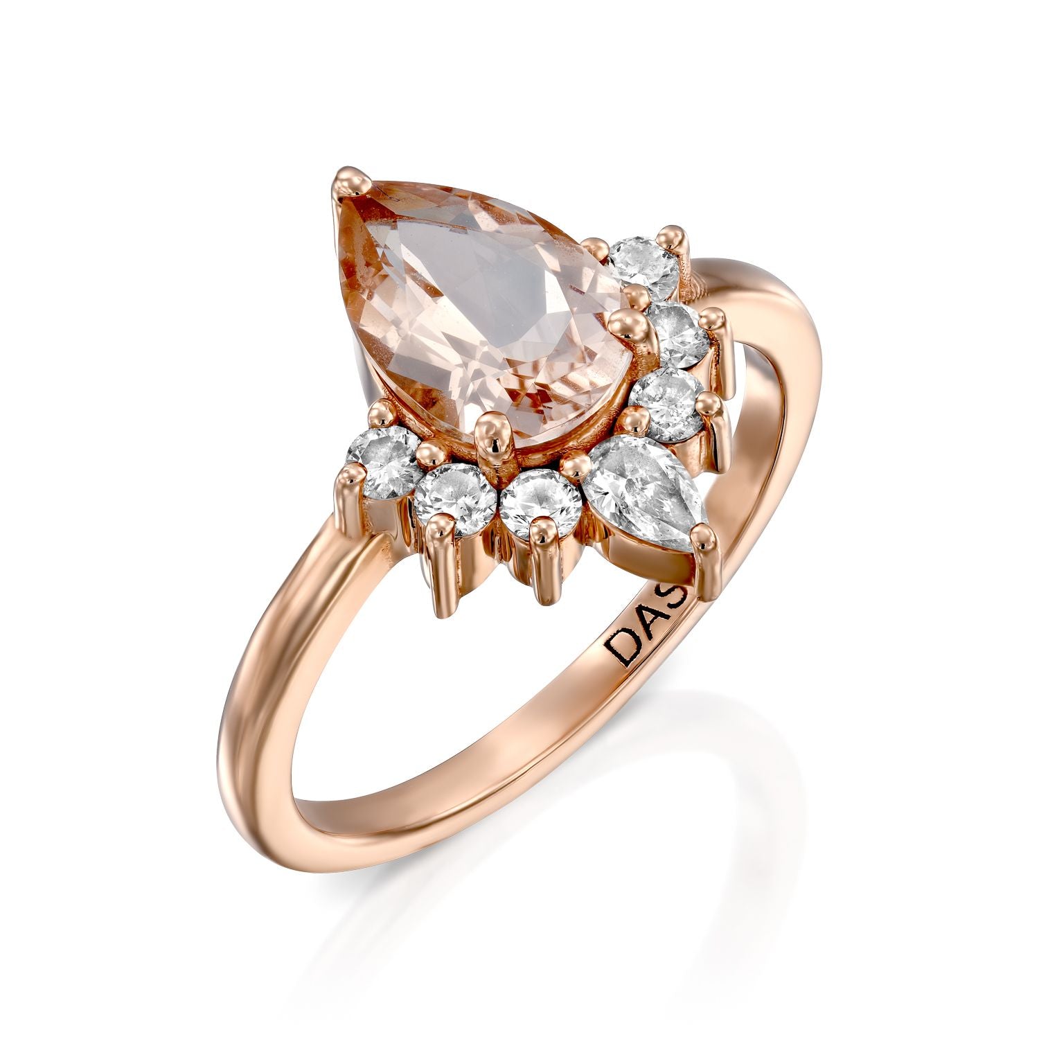 Pear Shape Morganite Diamond Ring
