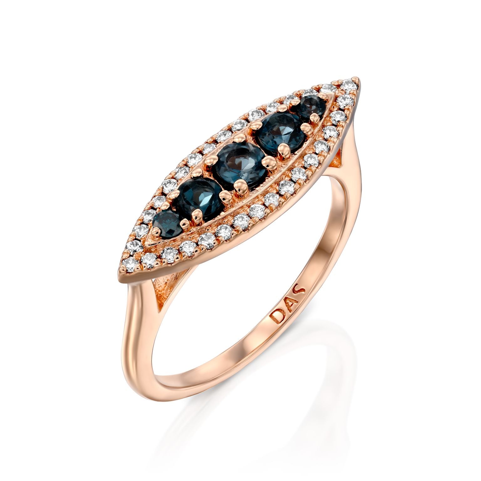Blue topaz Marquise Diamond Ring