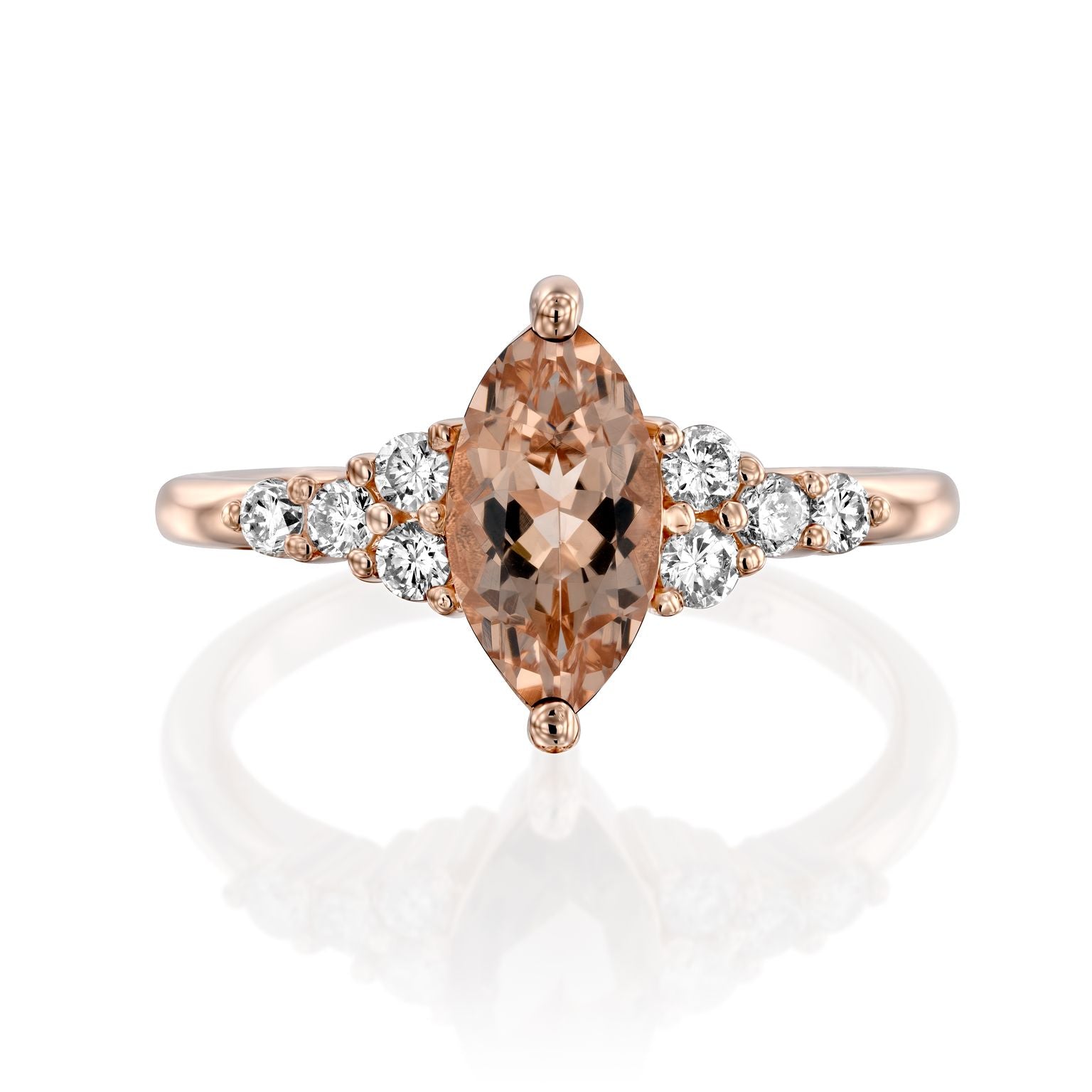 Morganite Marquise Diamond Ring