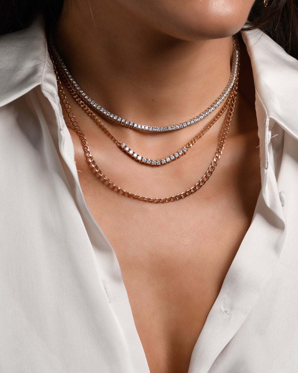 Link Chain Tennis Necklace