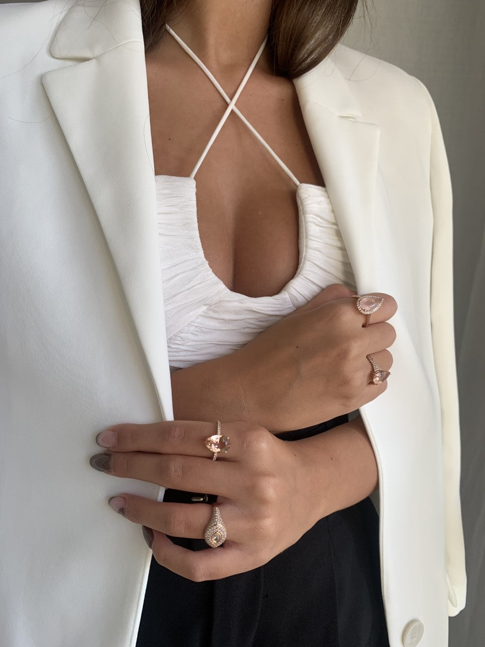 Pear Shape Morganite Diamond Ring