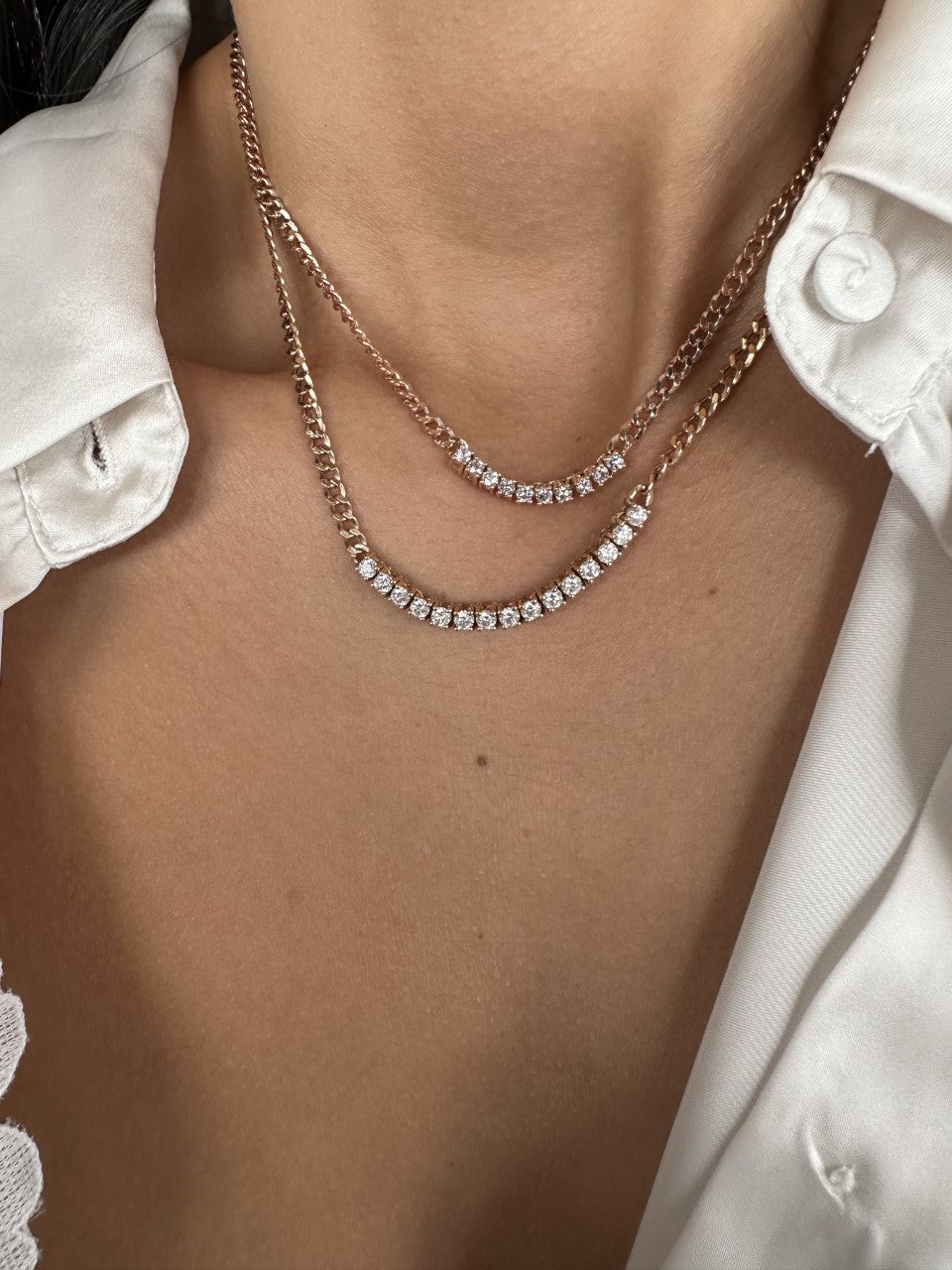 Link Chain Tennis Necklace