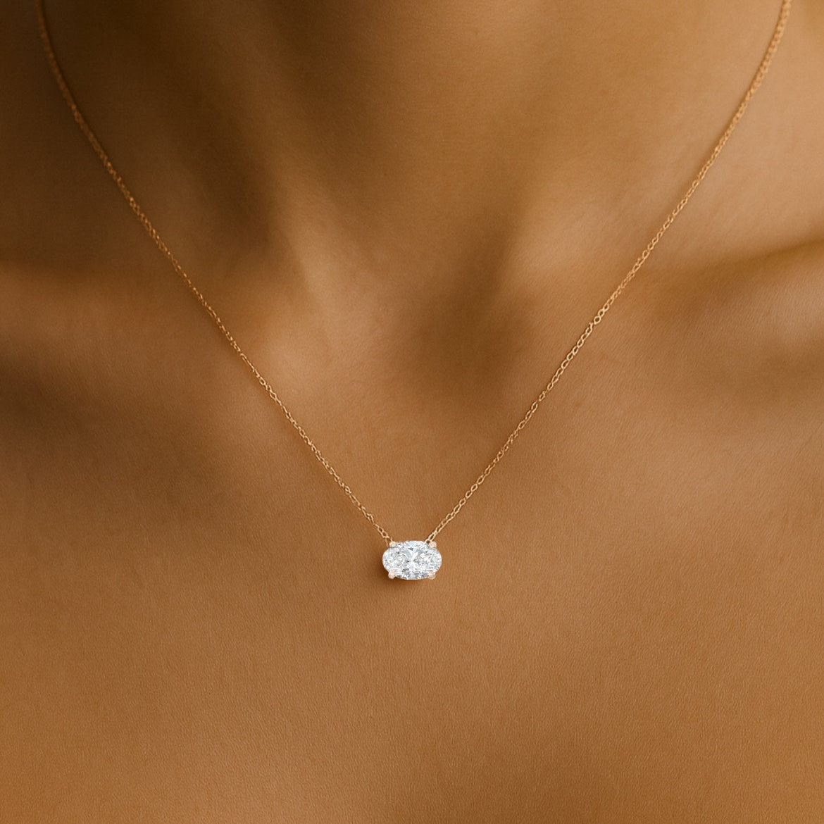 Oval Cut Diamond Necklace