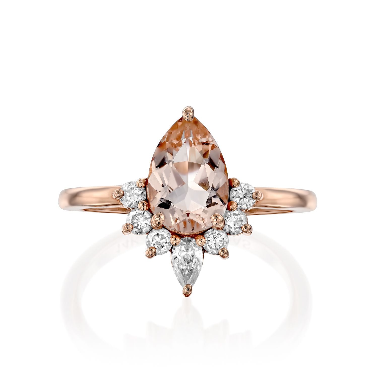 Pear Shape Morganite Diamond Ring