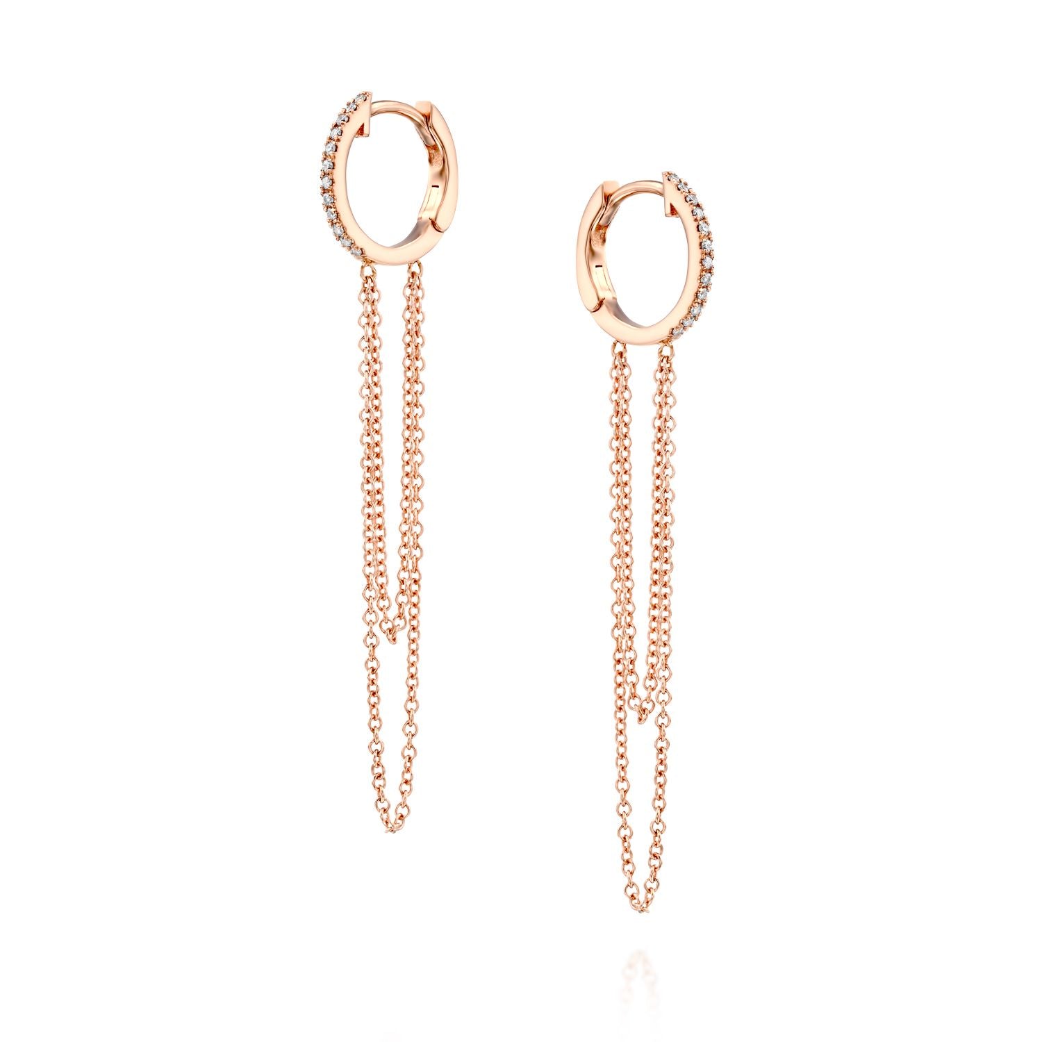Diamond Huggie Chain Earring