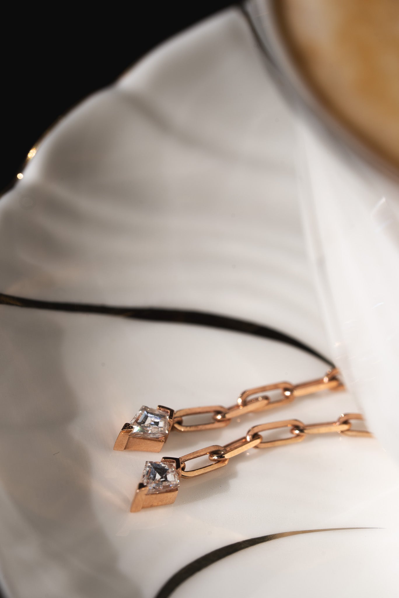 Link Chain Diamond Earrings