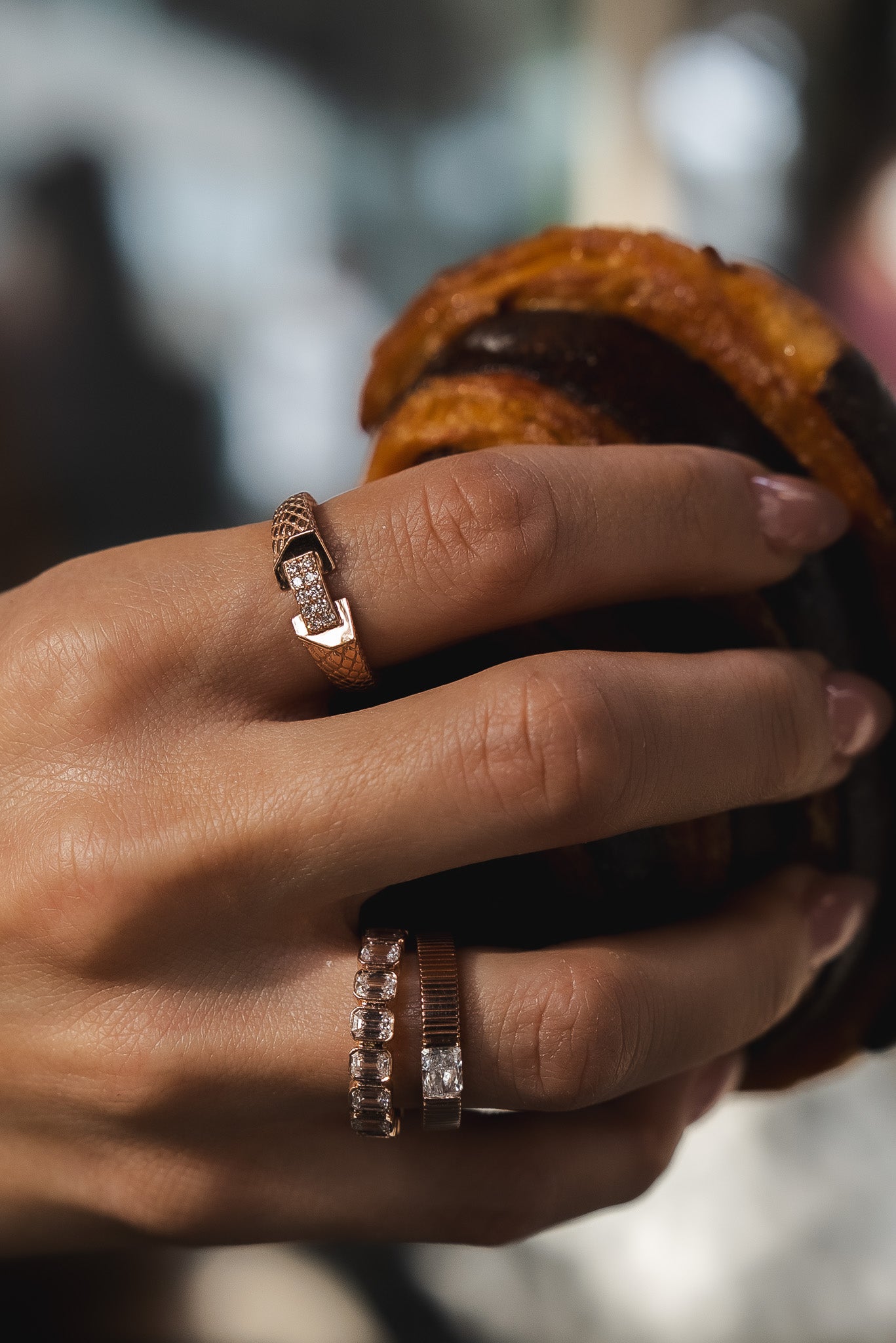 Signet Snake Diamond Ring