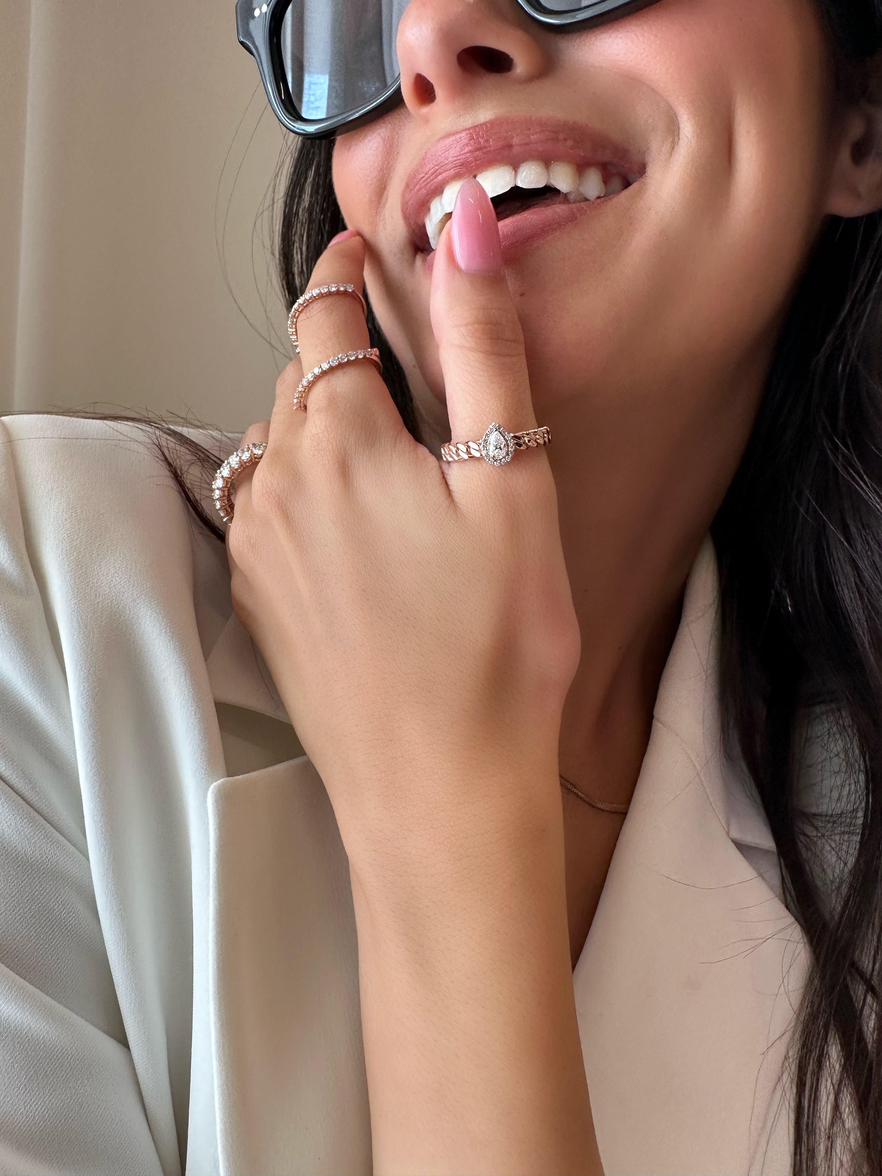 Pear Shape Link Ring