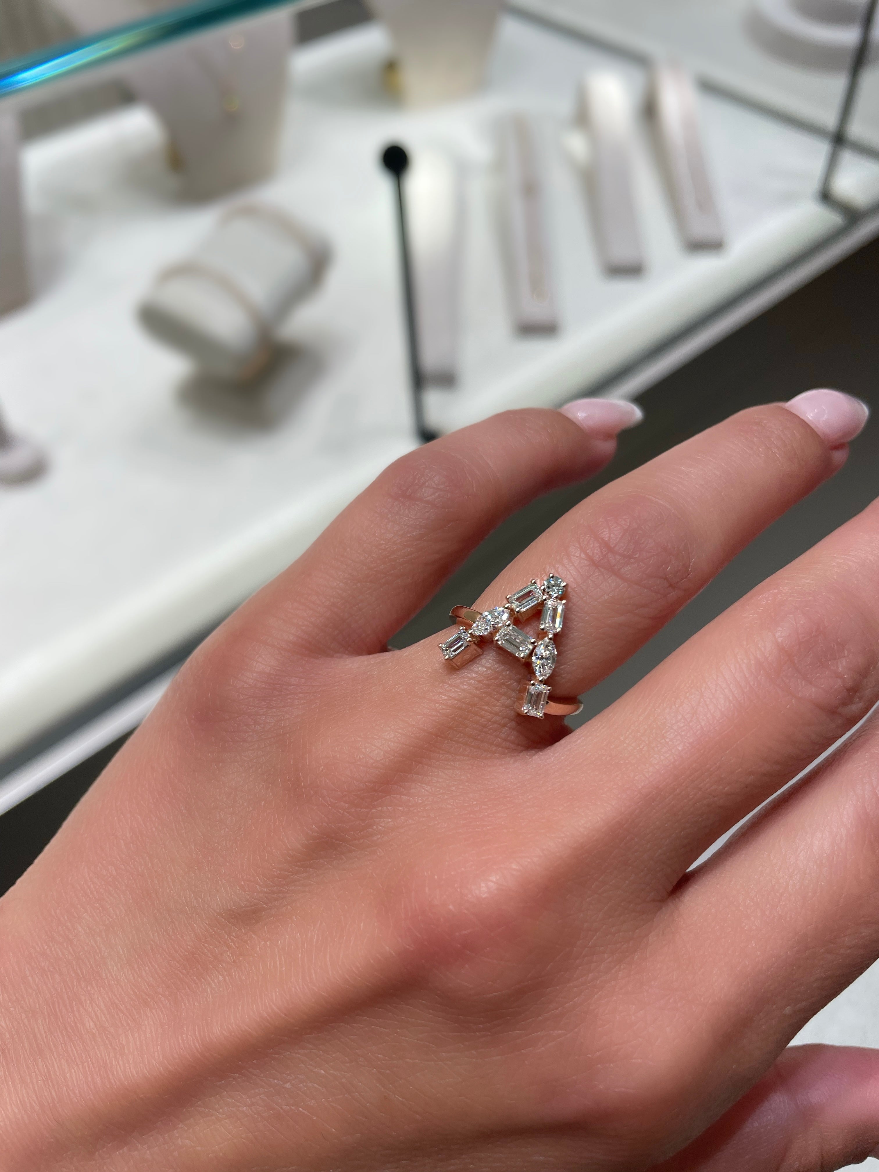 Multi Shape Initial Diamond Ring