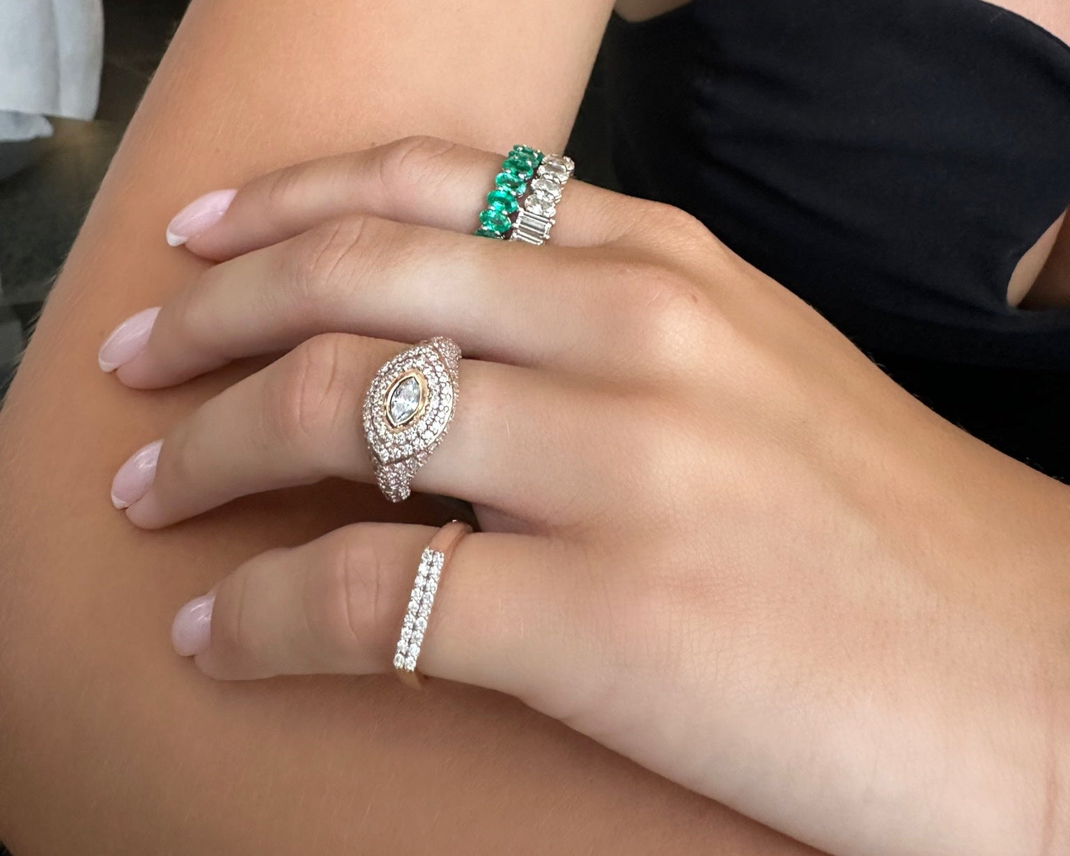 Marquise Diamond Signet Ring