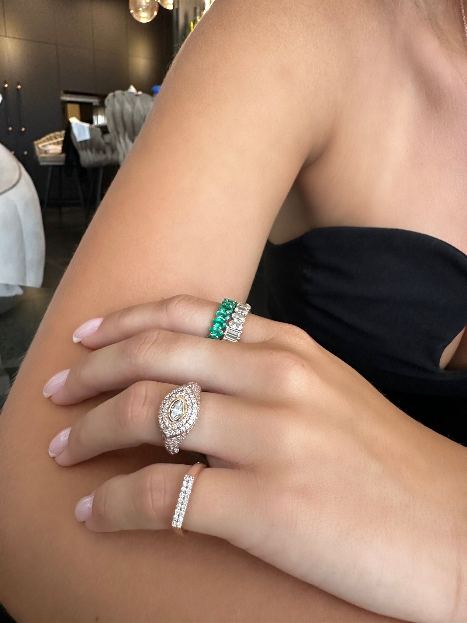 Pave Signet Diamond Ring