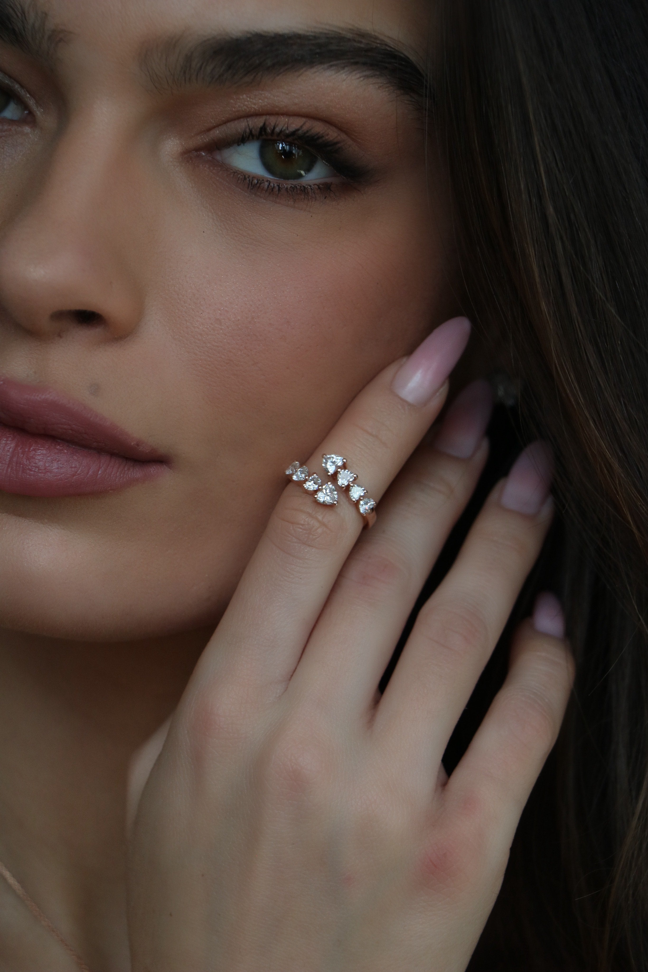 Bypass Hearts Diamond Ring