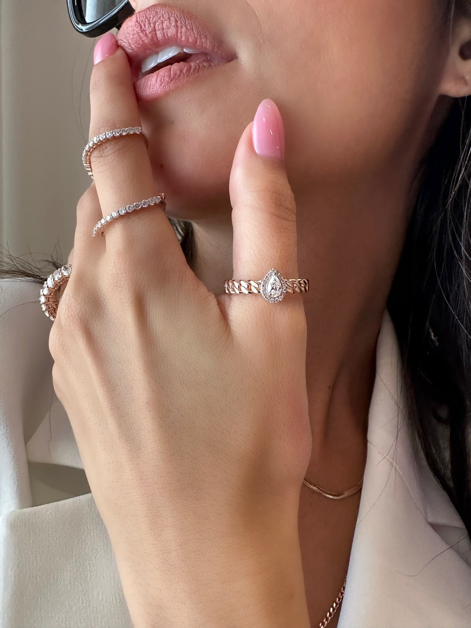 Pear Shape Link Ring