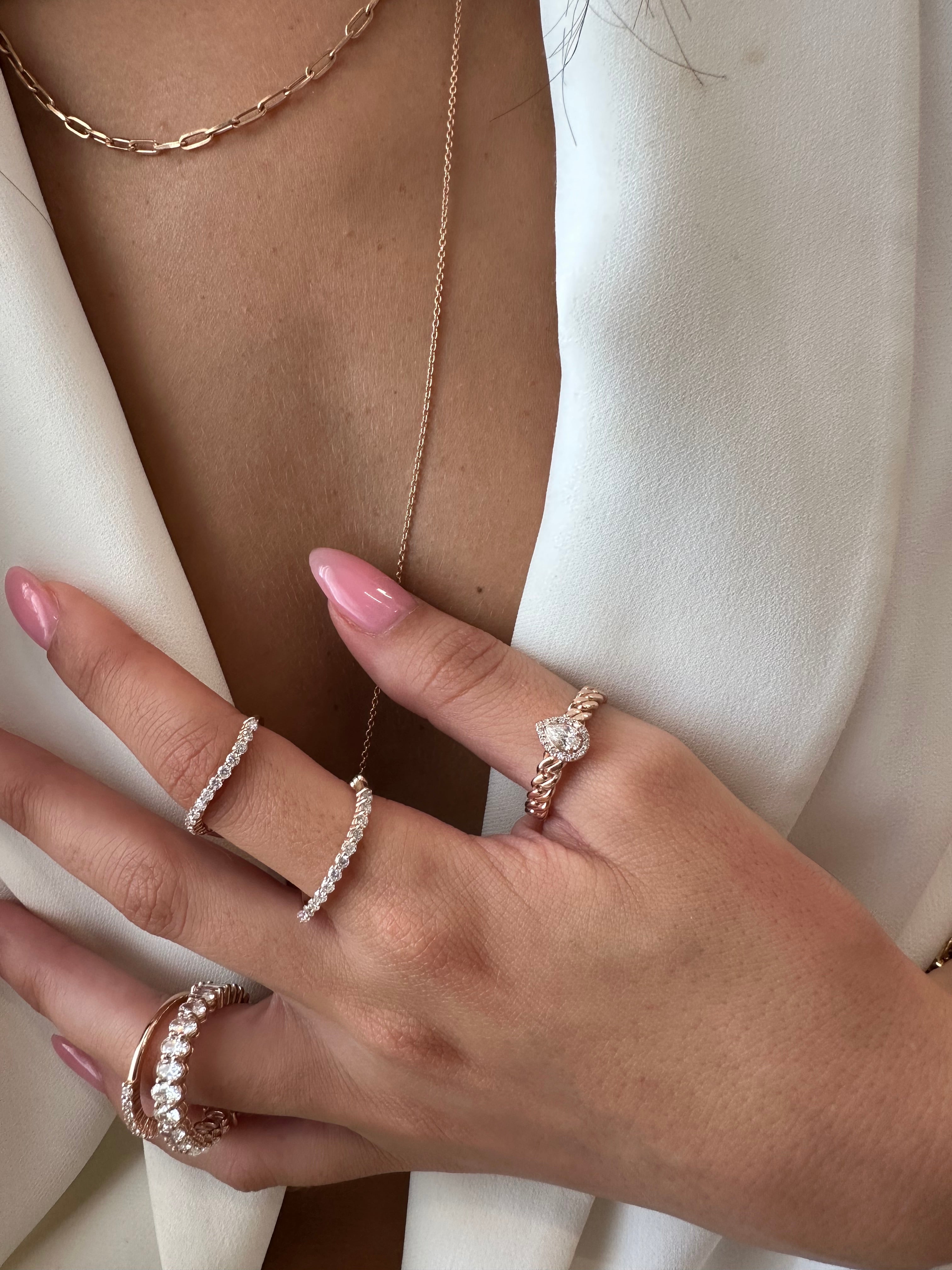 Pear Shape Link Ring