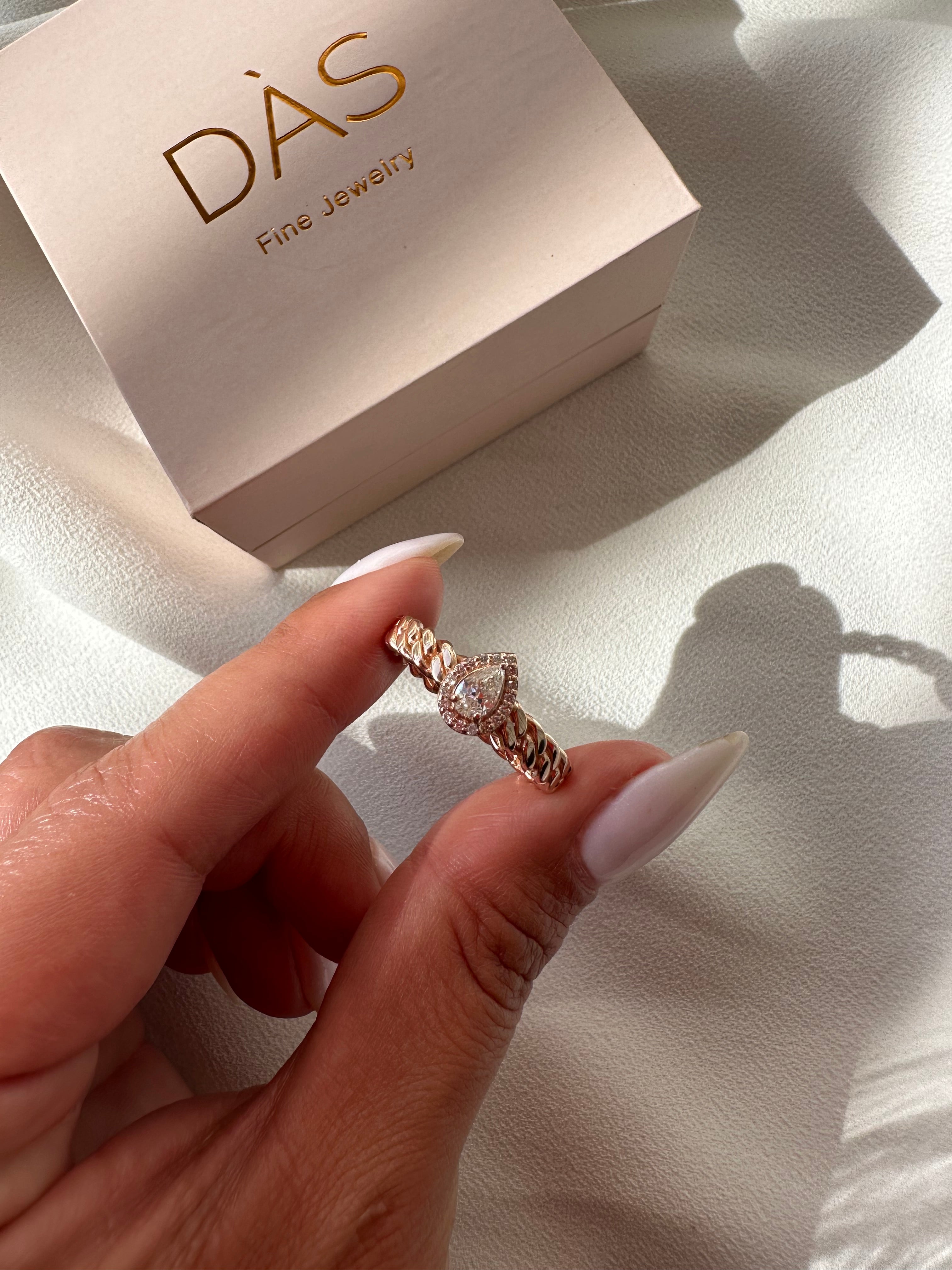 Pear Shape Link Ring