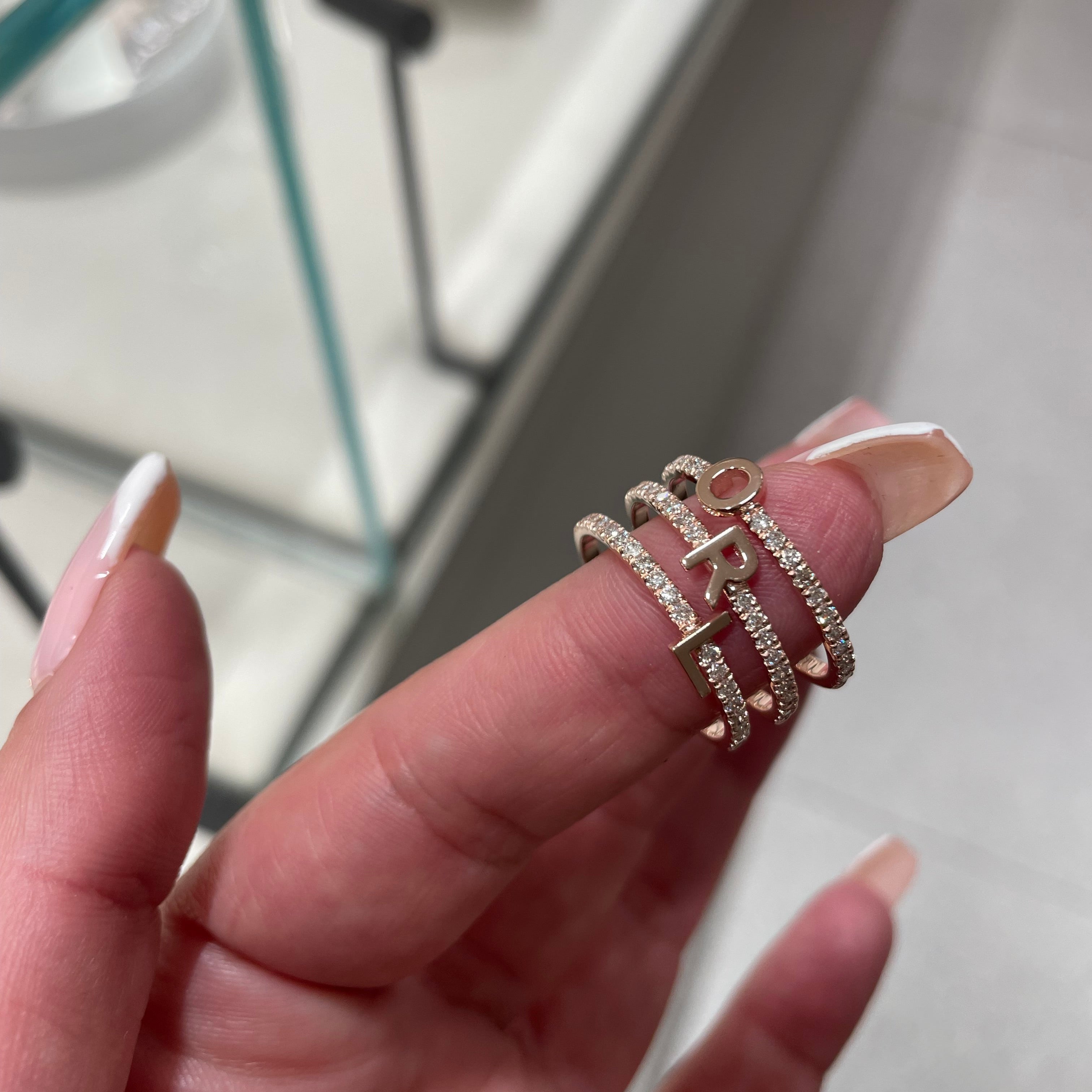3 Initial Diamond Ring