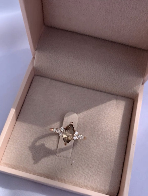 Smoky Marquise Diamond Ring