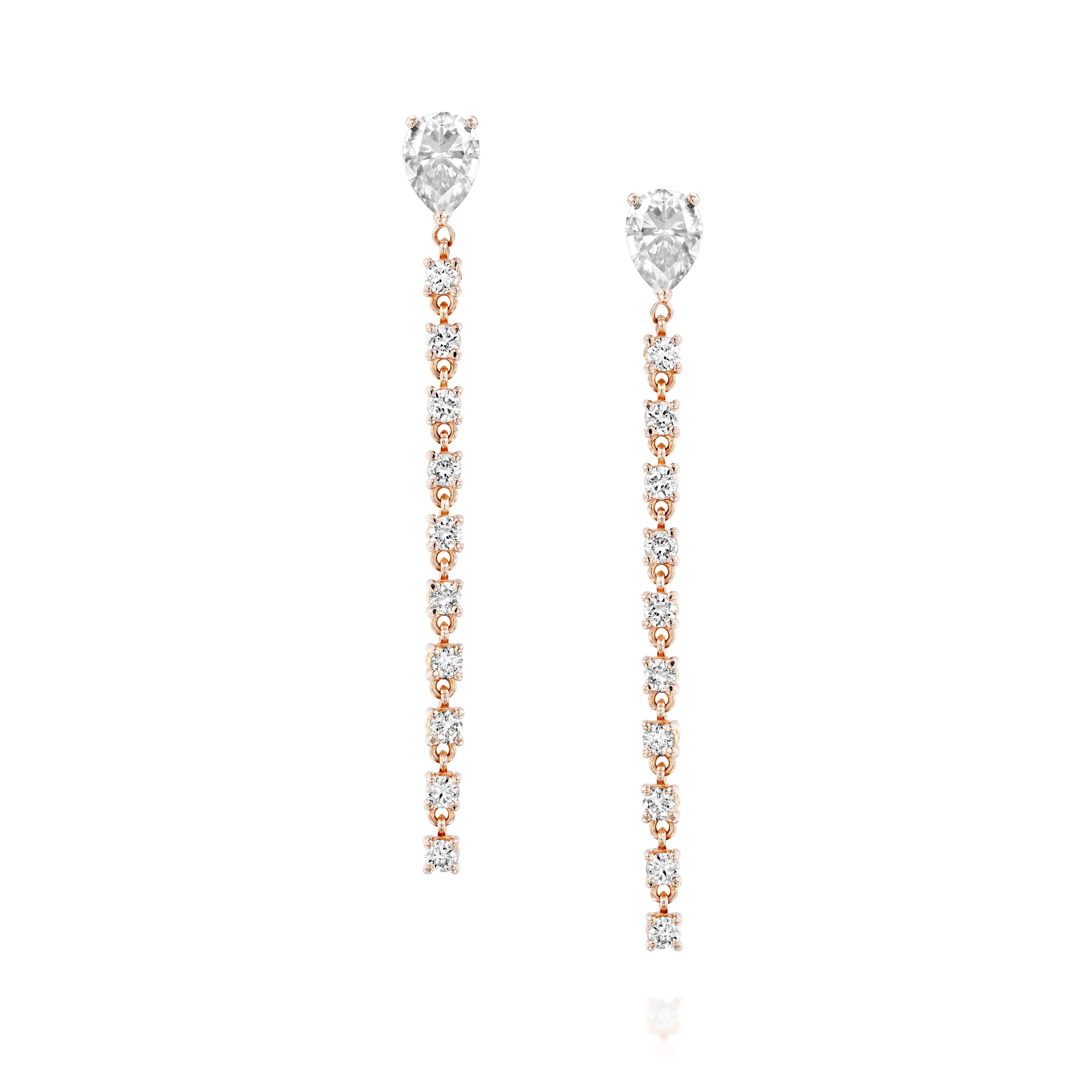Pear Shaped Diamond Earring