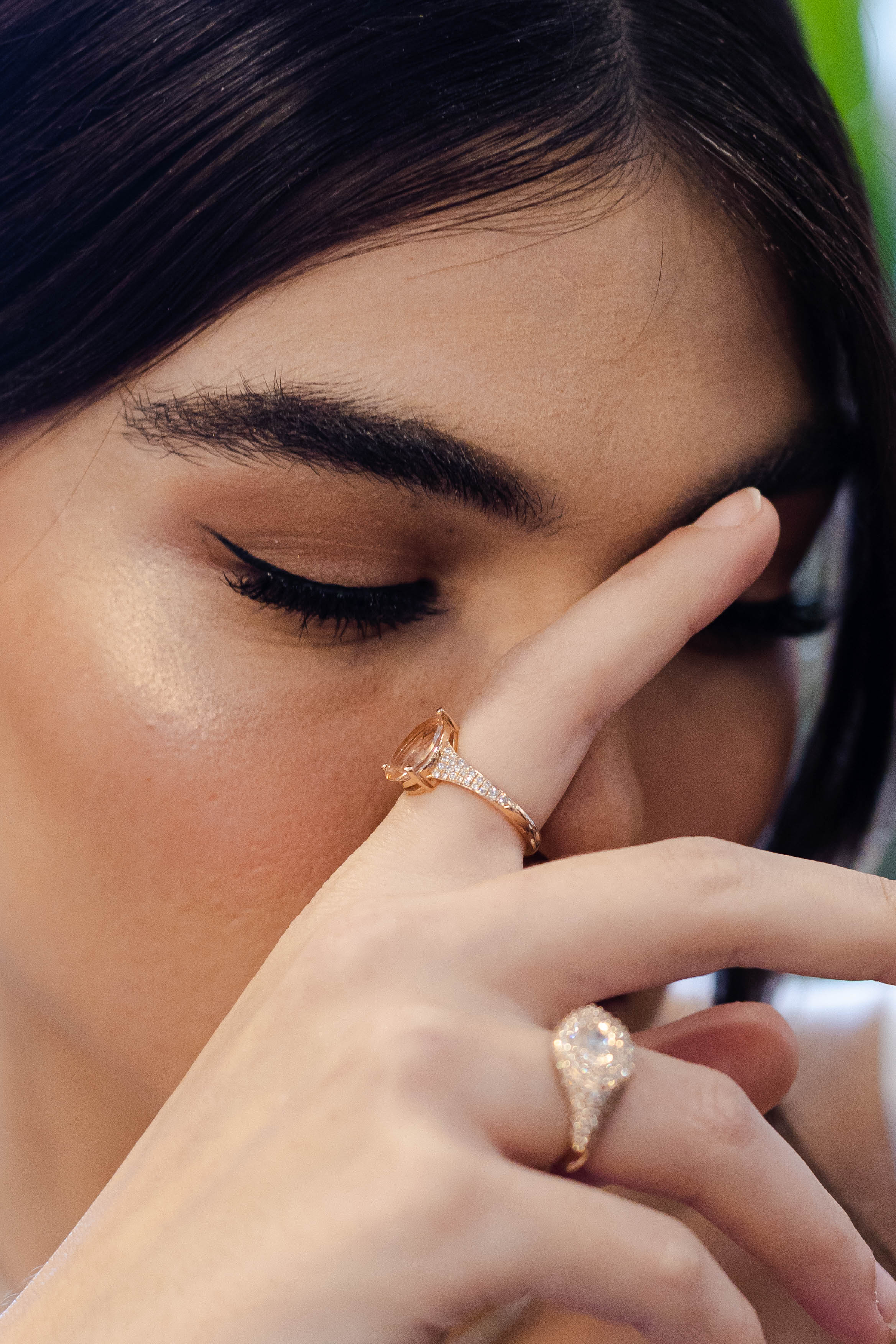 Morganite Pear Shape Diamond Ring