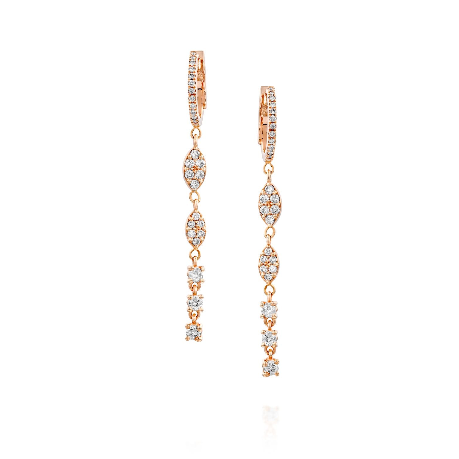 Diamond Drop Marquise Huggie