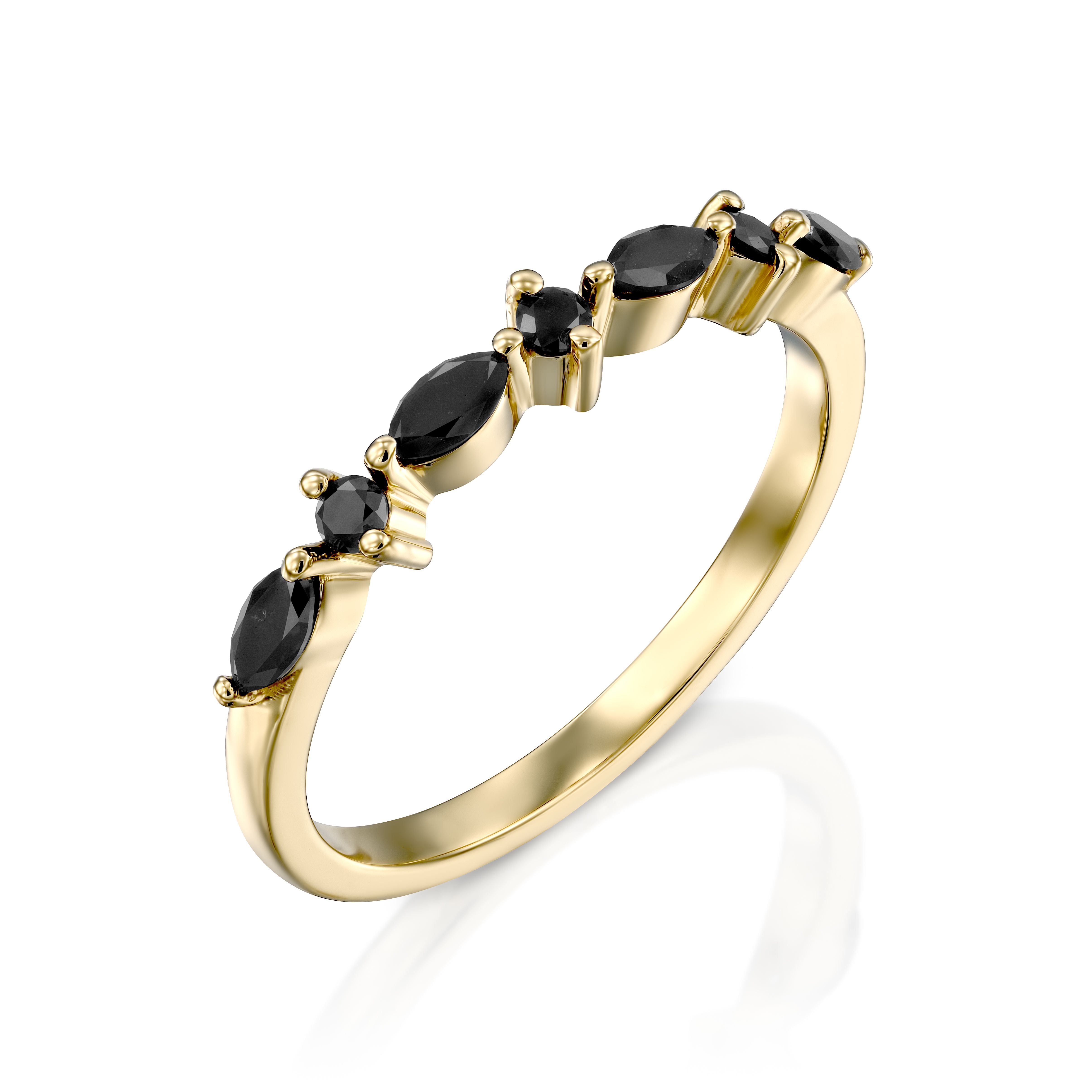 Marquise Black Diamonds Ring