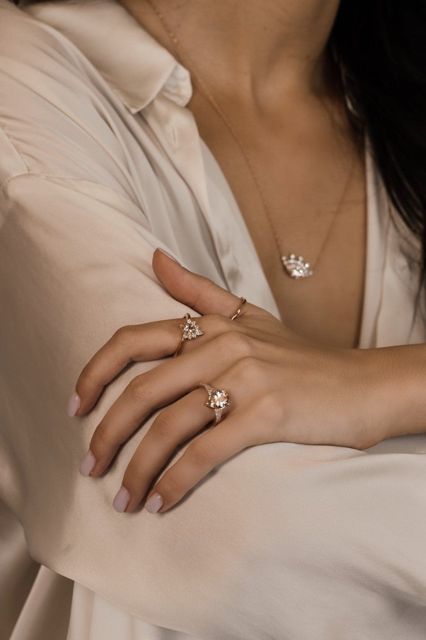Pear Shape Morganite Diamond Ring