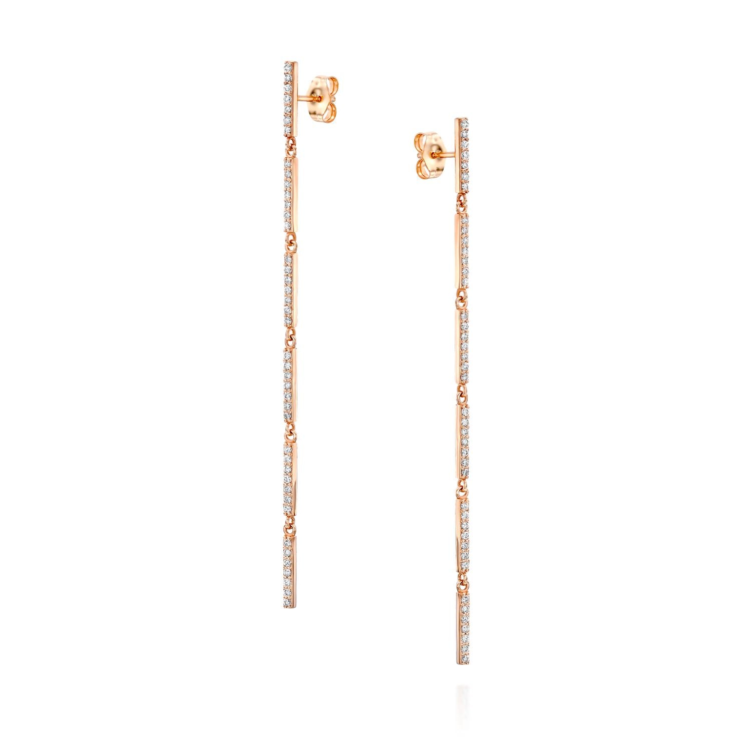 Pave Bar Diamond Earring