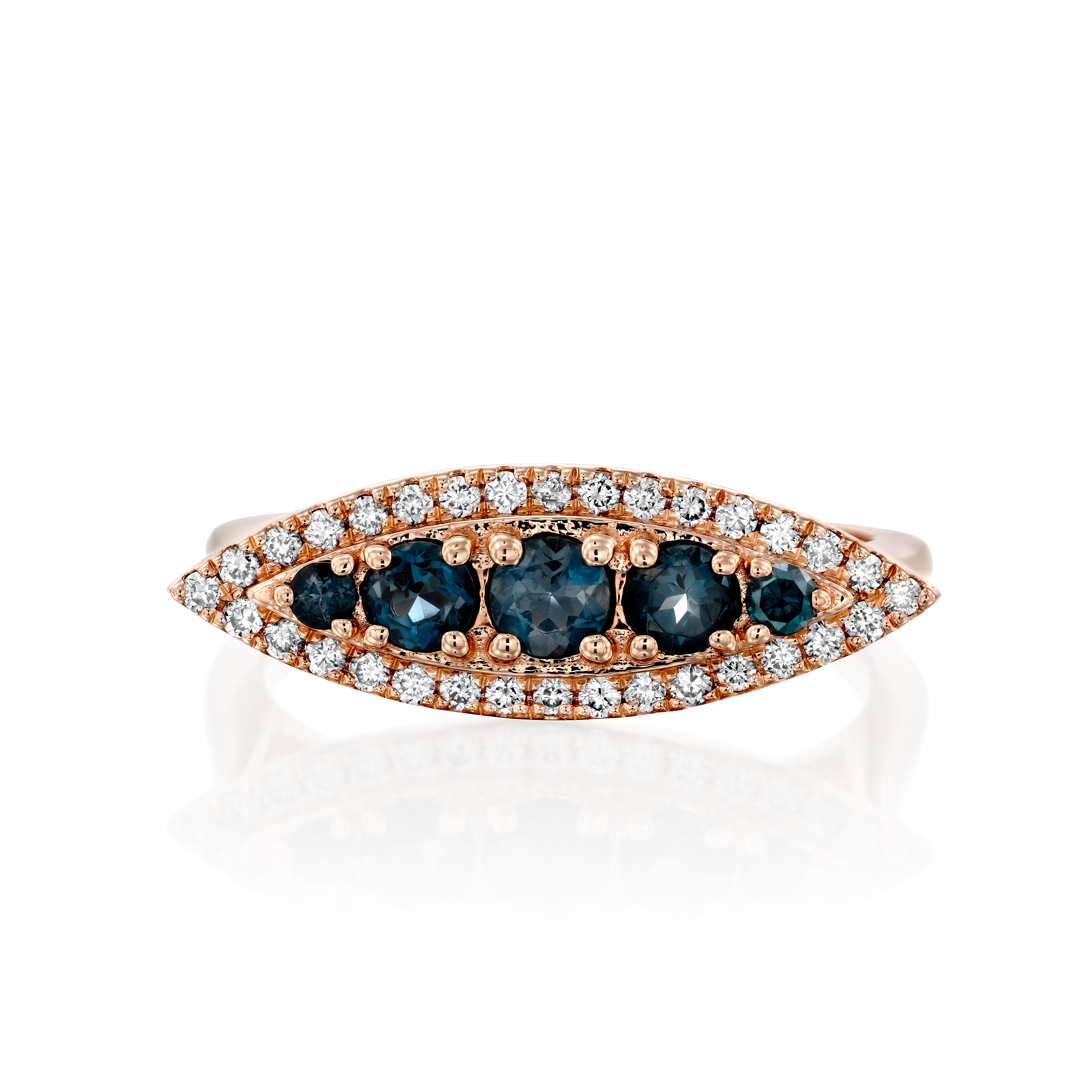 Blue topaz Marquise Diamond Ring