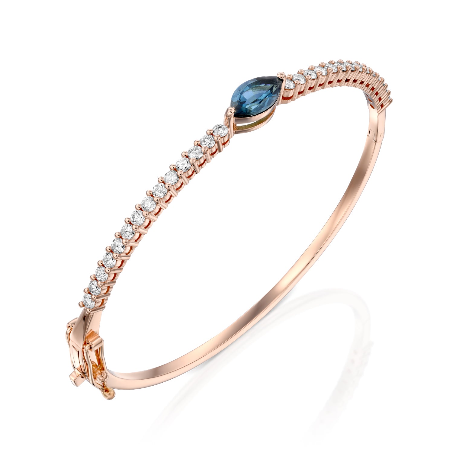 Tourmaline Marquise Diamond Bangle