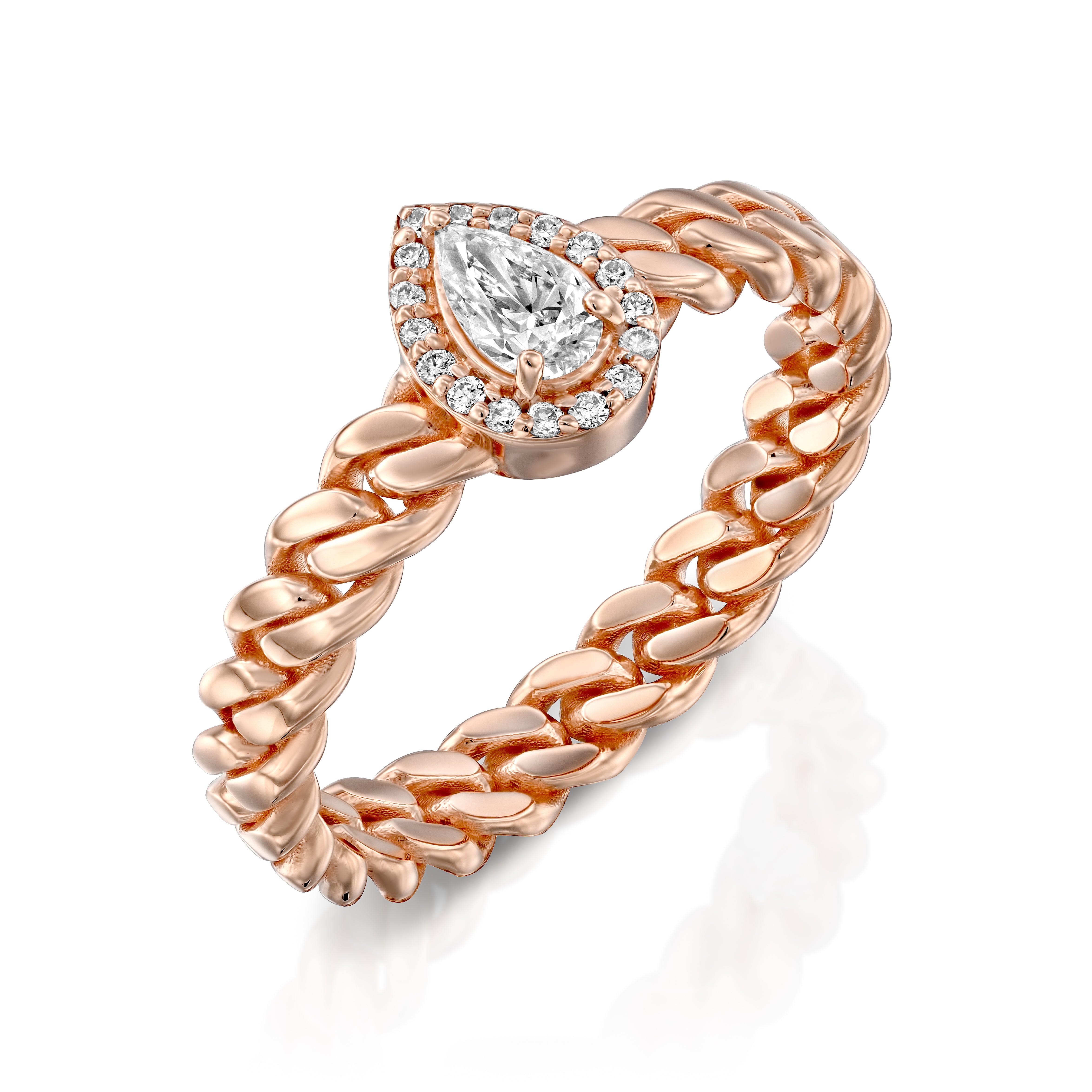 Pear Shape Link Ring