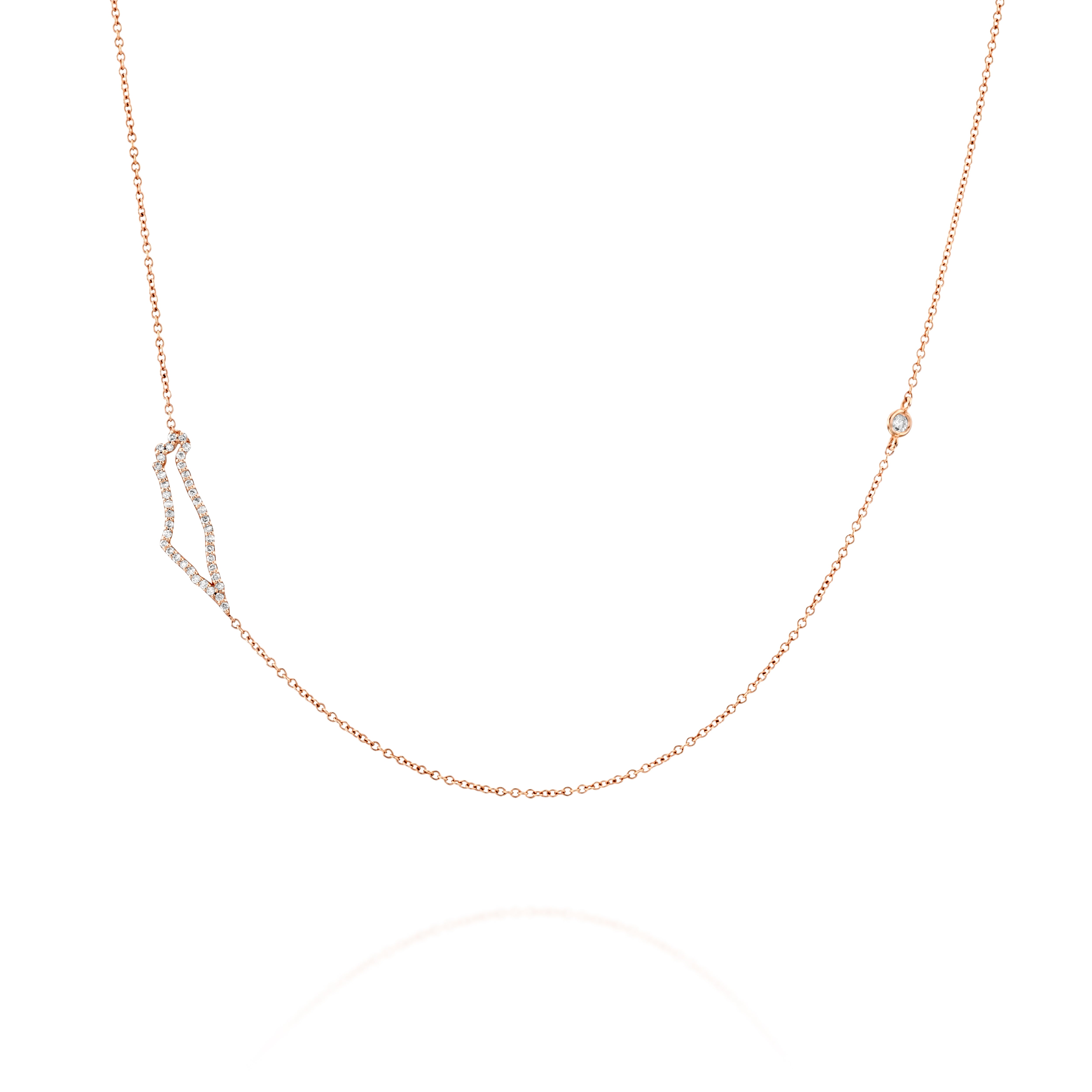 Mini Israel Map Diamond Necklace