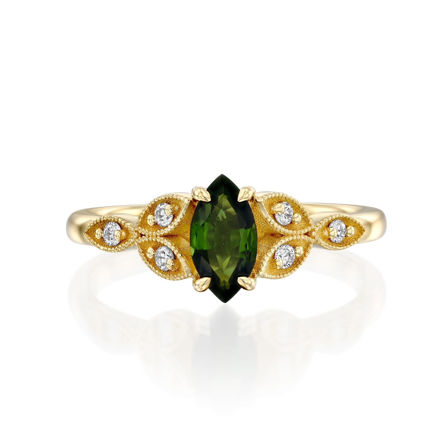 Tourmaline Leaf Ring
