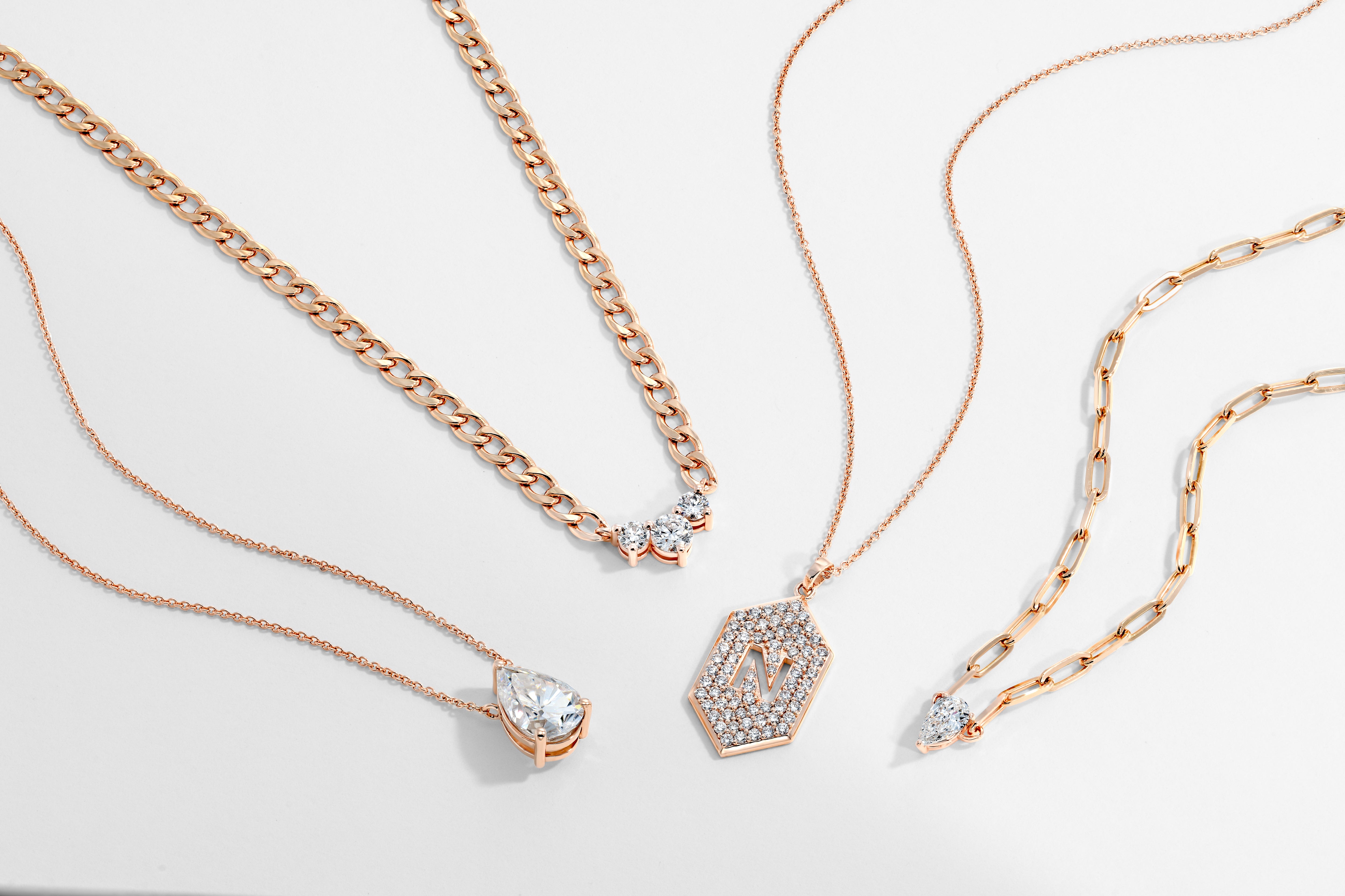 Link Chain 3 Diamonds Necklace