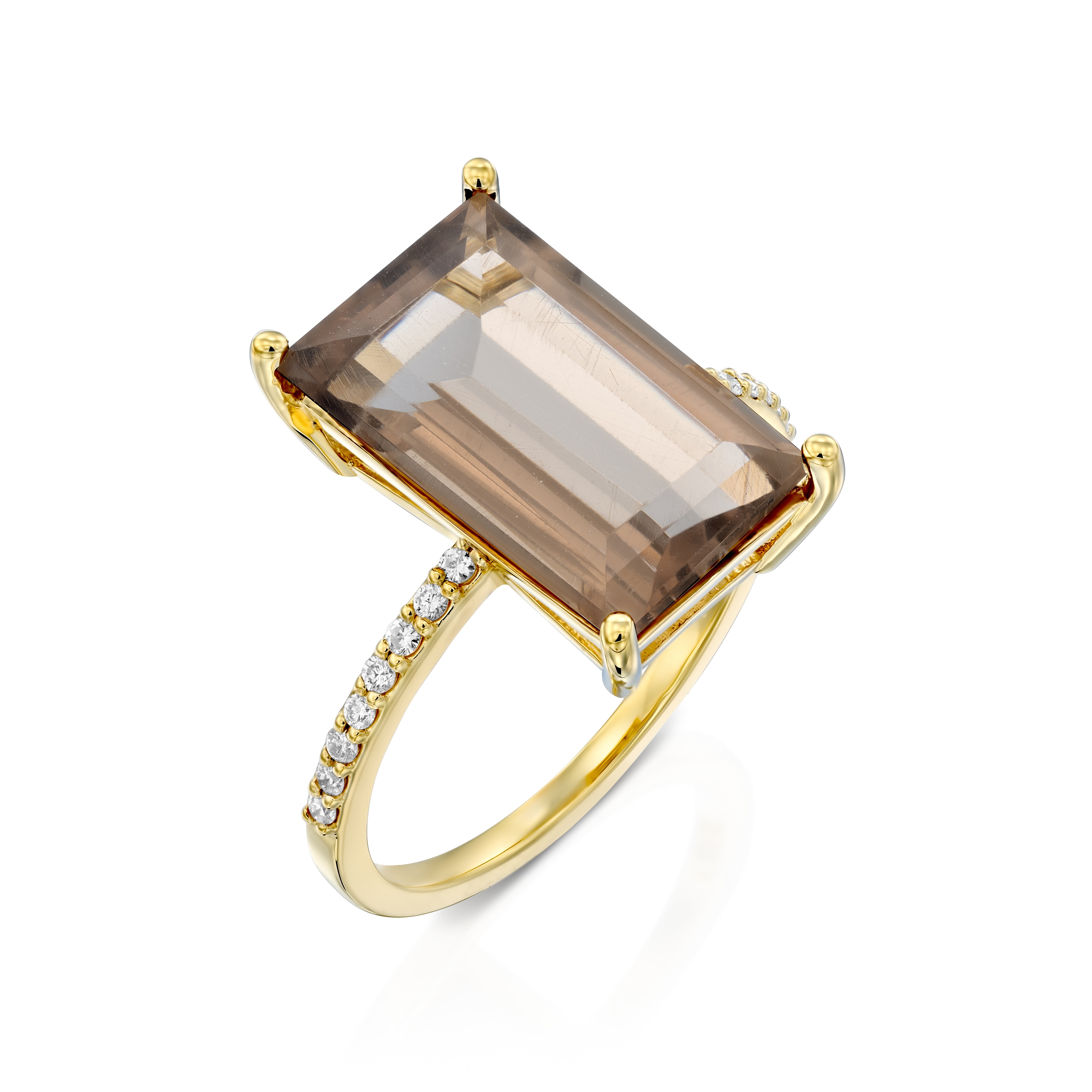 Smoky Quartz Diamond Ring